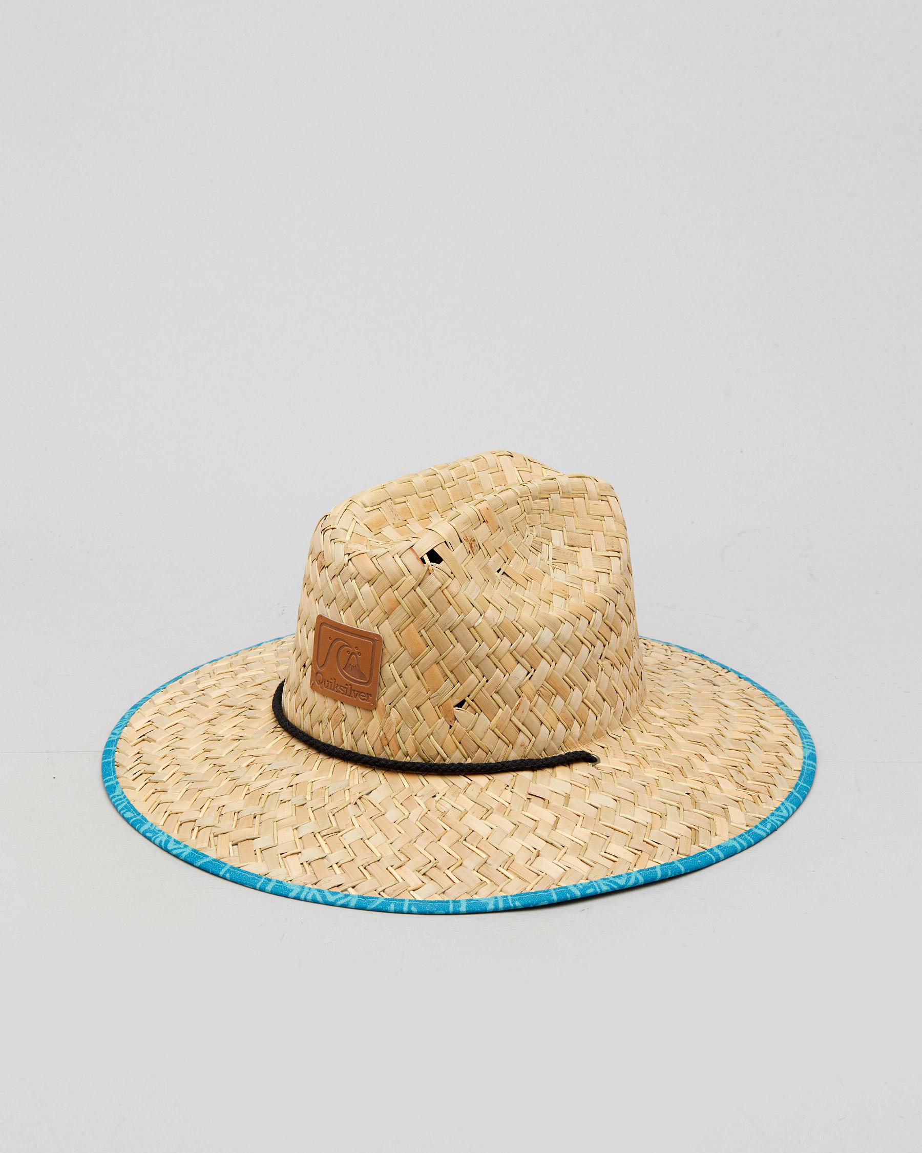 Quiksilver Outsider Straw Hat In Pagoda Blue City Beach Australia