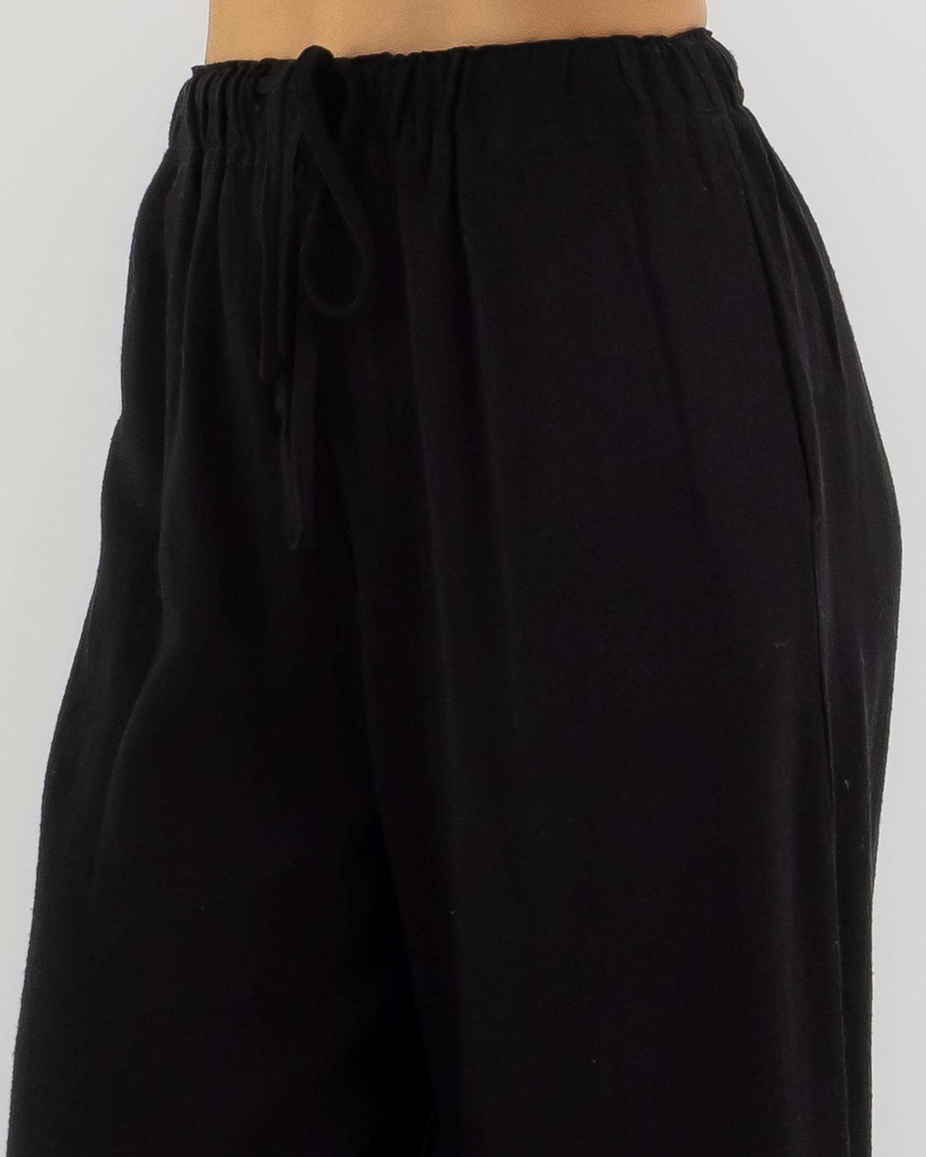 Shop Mooloola Girls' Aria Dallis Beach Pants In Black - Fast Shipping ...