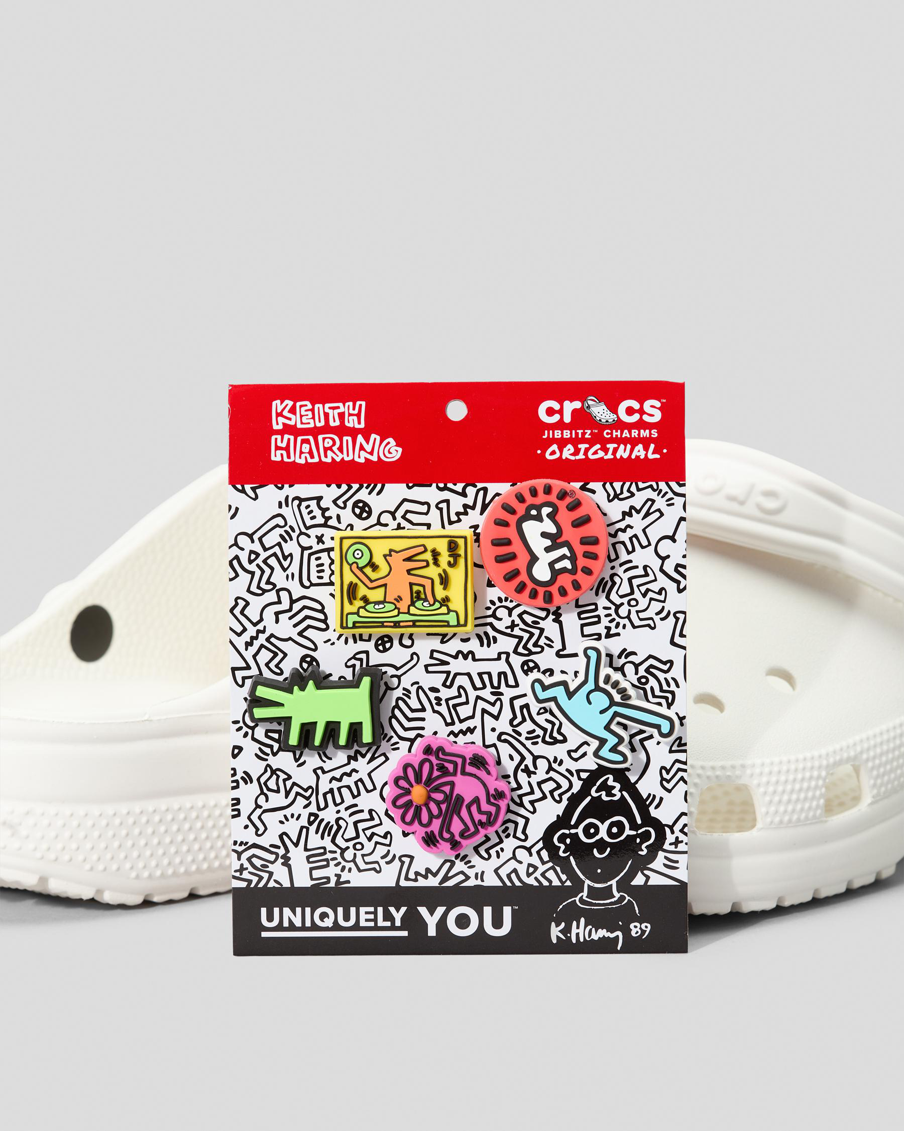 Crocs Haring Jibbitz 5 Pack In Multi FREE* Shipping & Easy Returns