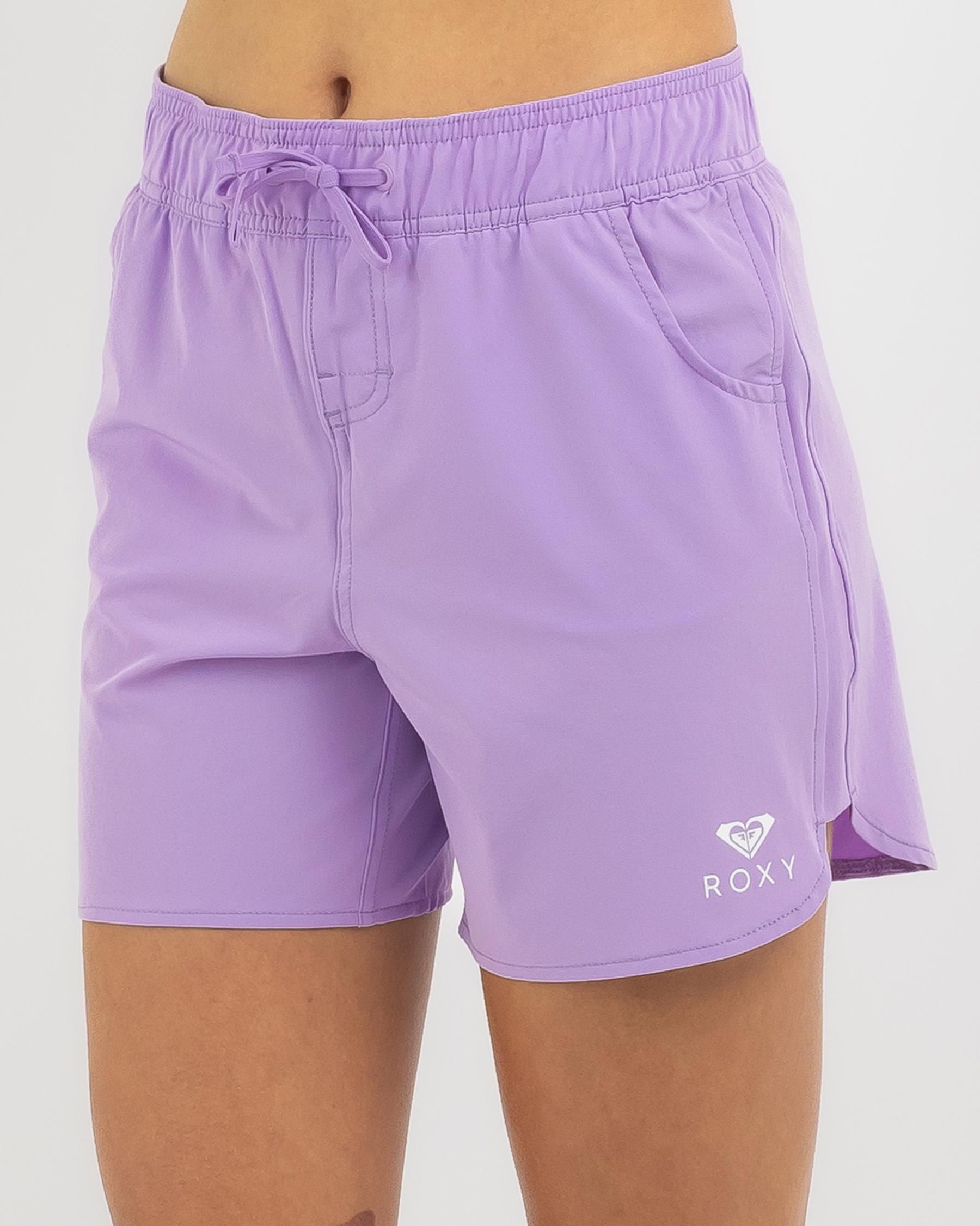 Shop Roxy Wave Eco Board Shorts In Purple Rose Fast Shipping & Easy