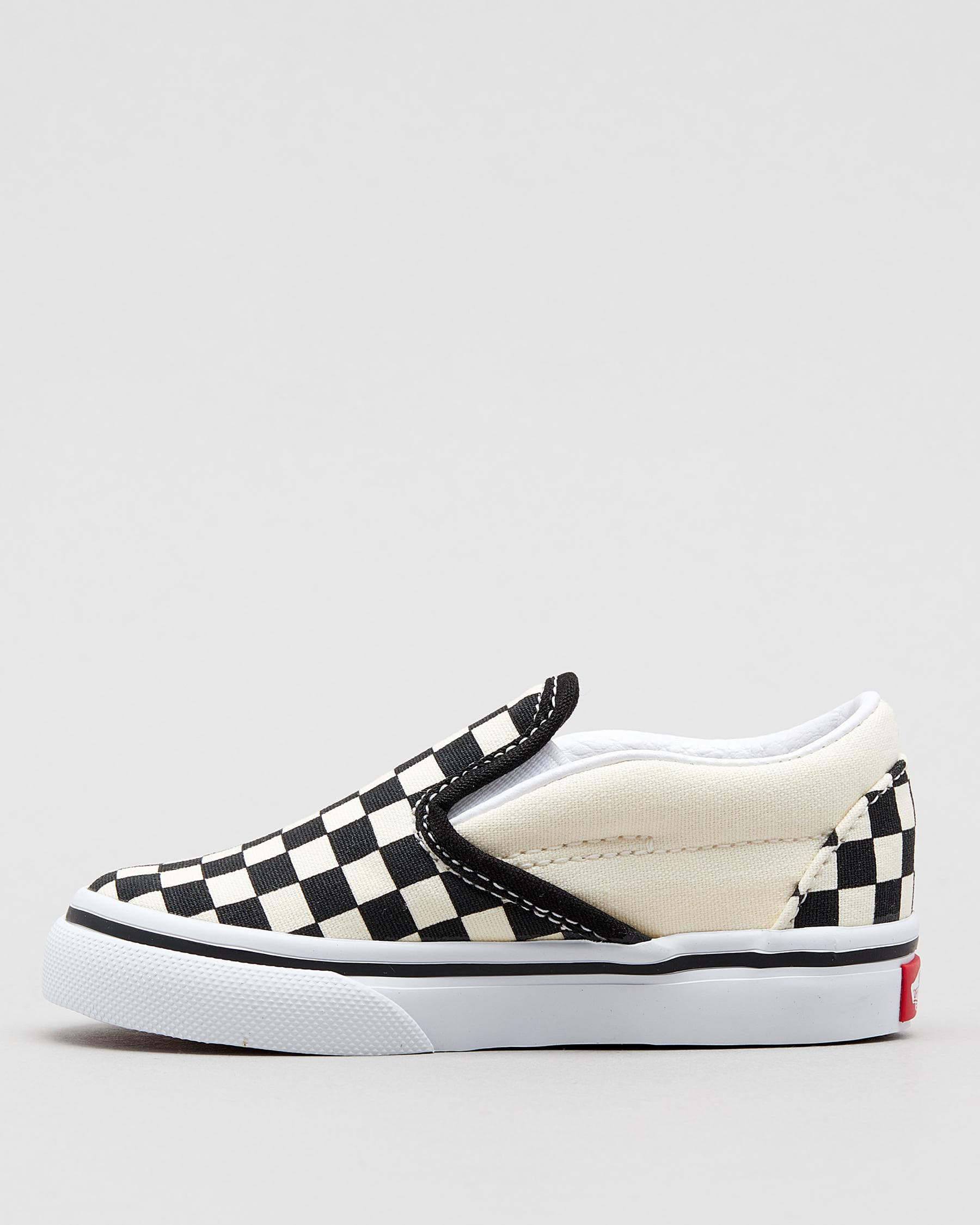 Vans Toddlers' Classic Slip-On Shoes In Black And White Checkerbo ...