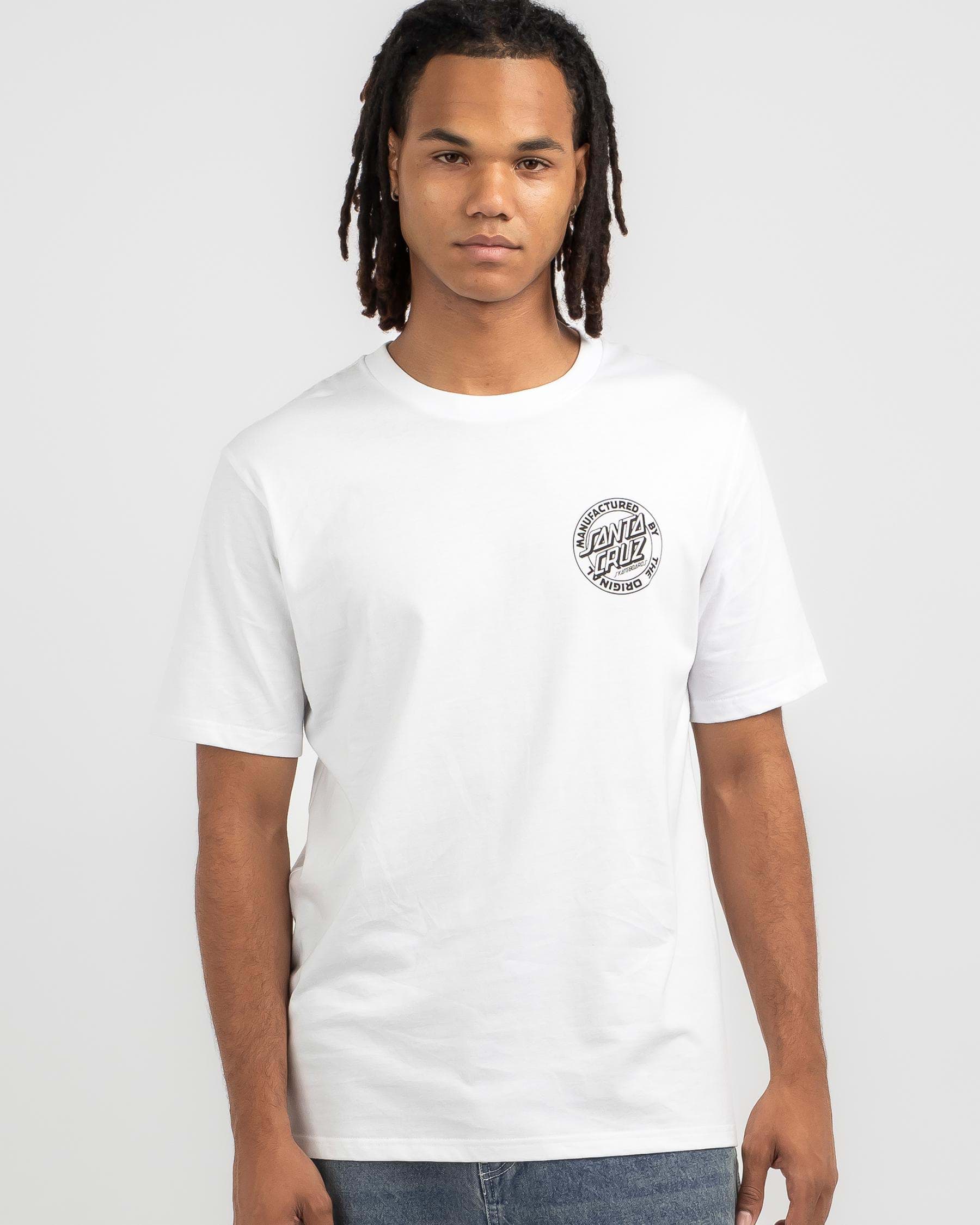 Santa Cruz OS MFG Dot T-Shirt In White - Fast Shipping & Easy Returns ...