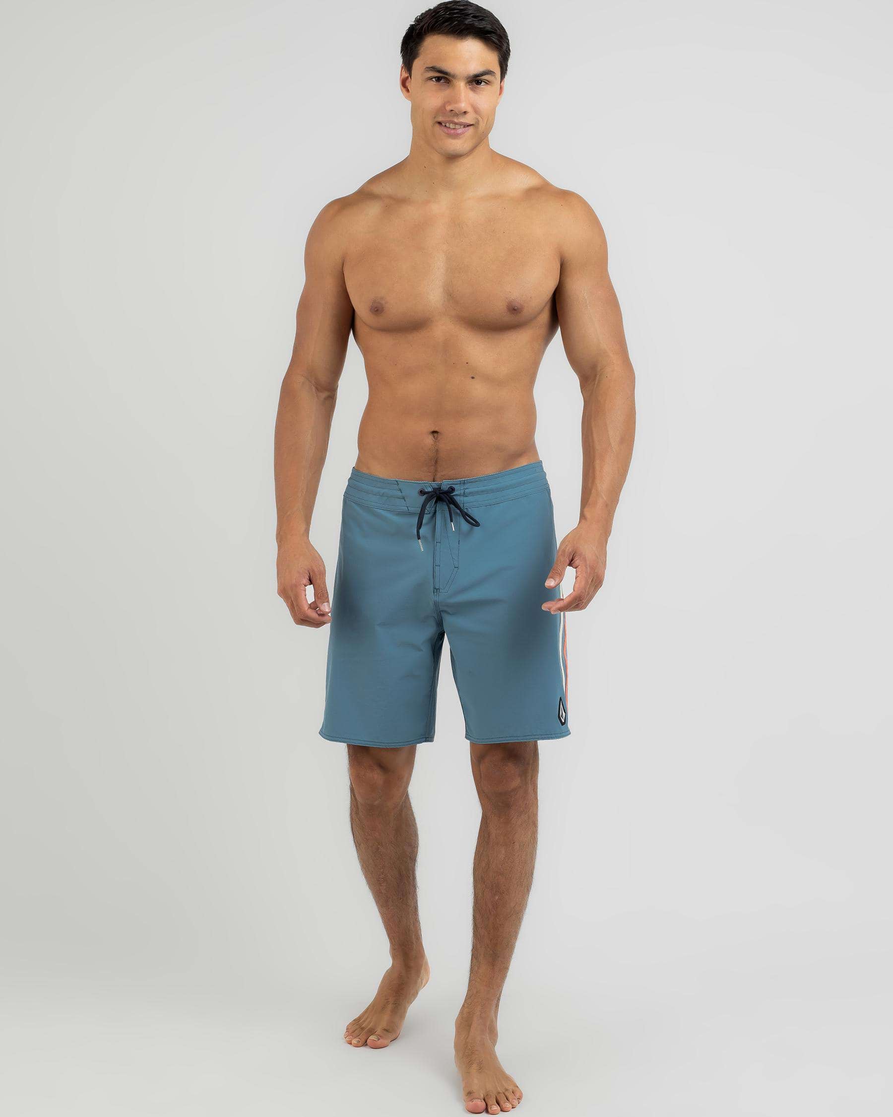 Volcom Scallooped Liberator Board Shorts In Storm Blue - Fast Shipping ...