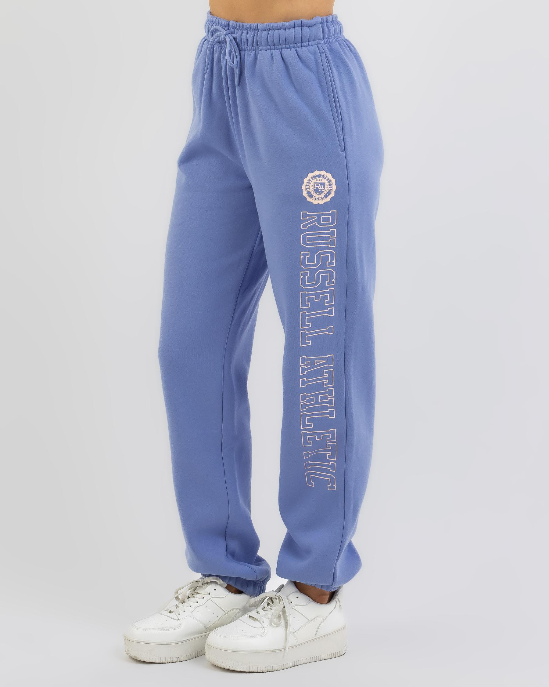 Shop Russell Athletic Infront Track Pants In Pale Iris Fast Shipping & Easy Returns City