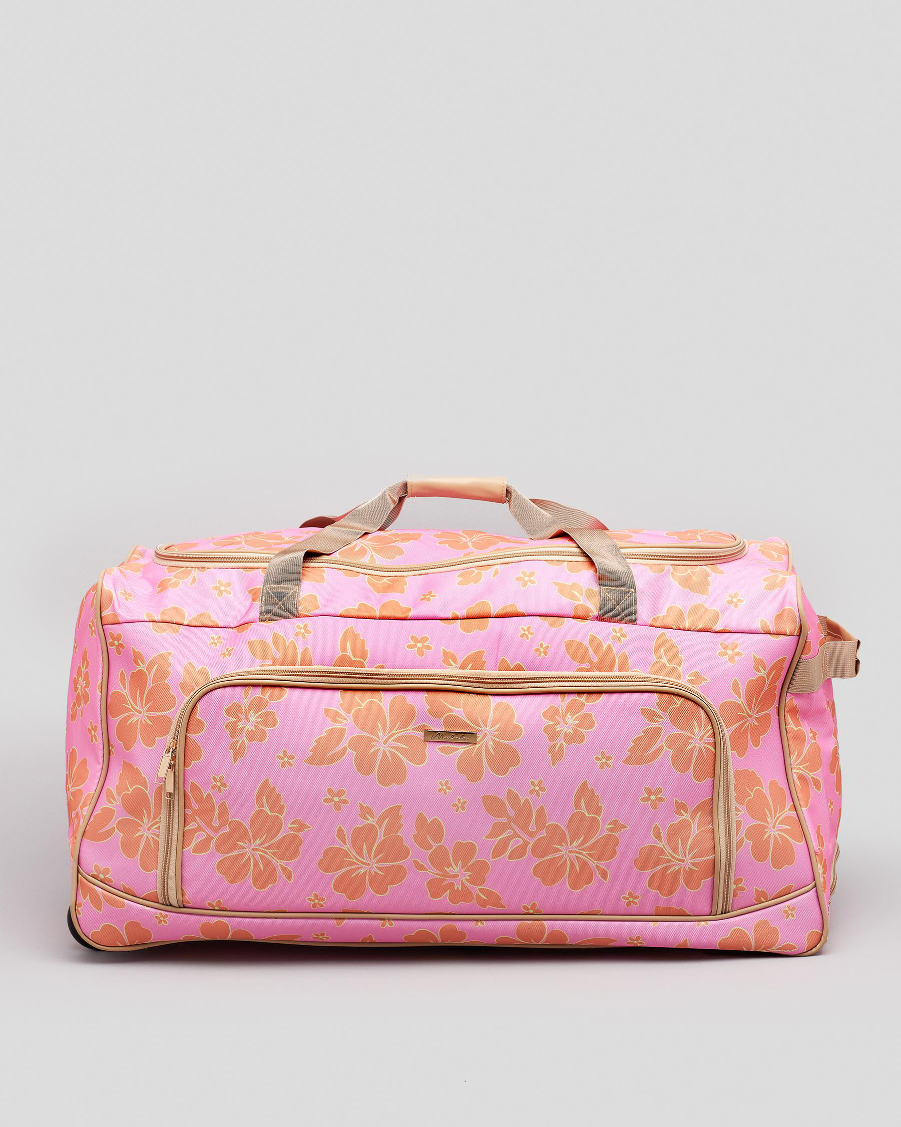 Shop Mooloola Honolulu Large Wheeled Travel Bag In Pink/orange Fast