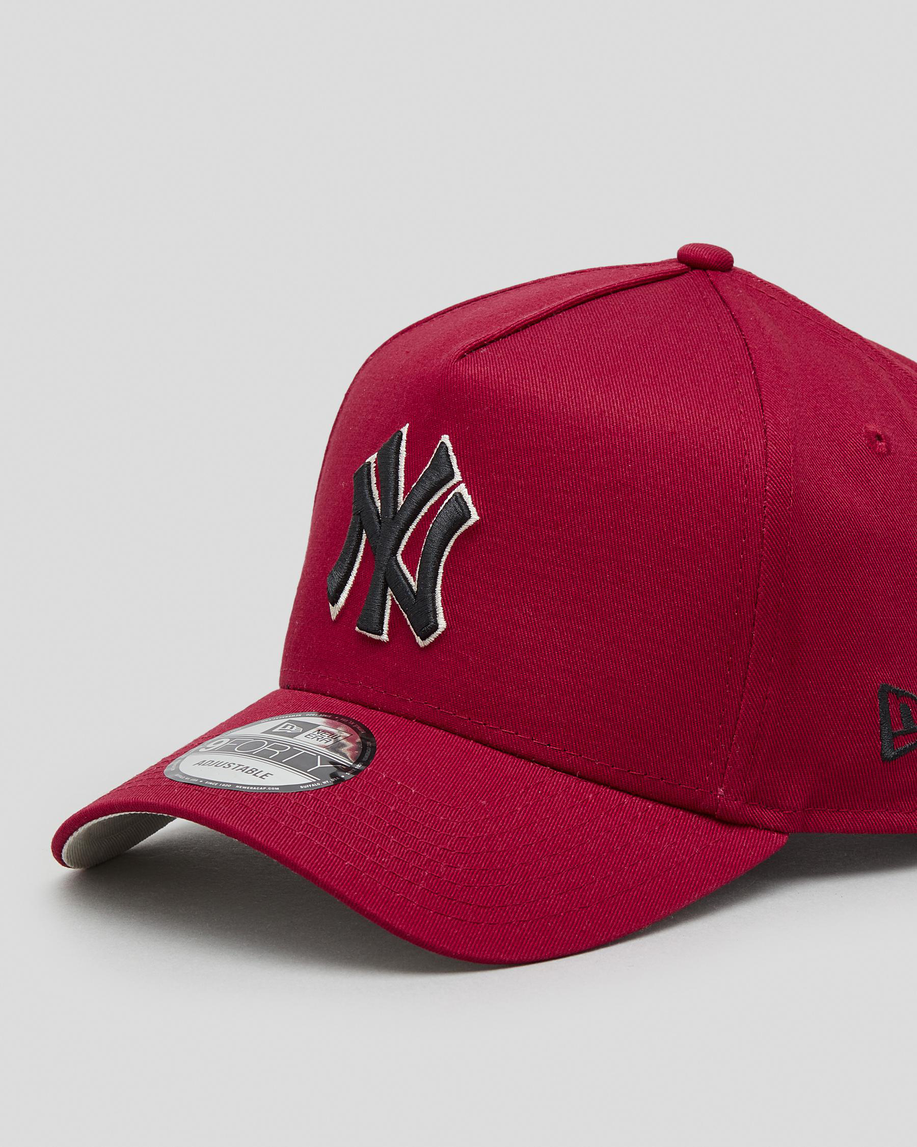 New Era New York Yankees 9Forty Snapback Cap In Cardinal/black/stone