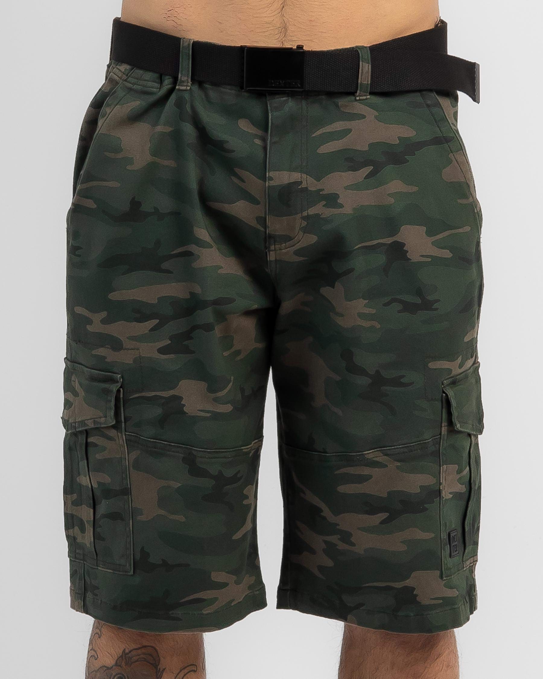 Dexter Vinicate Cargo Shorts In Green Camo - Fast Shipping & Easy ...