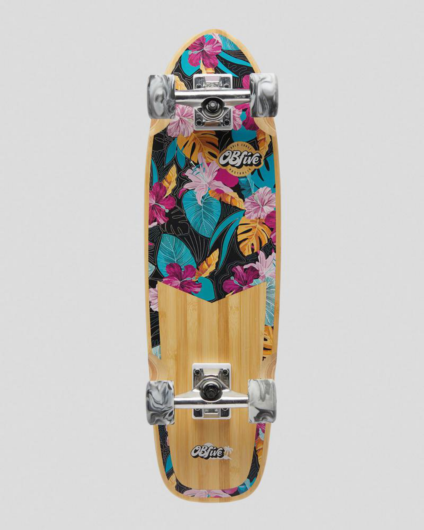 OBfive Brazilia 28" Cruiser Skateboard In Black/multi Fast Shipping