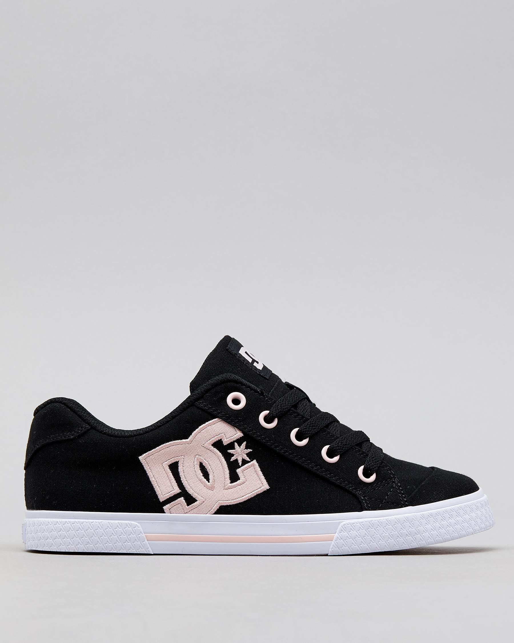 Shop DC Shoes Womens Chelsea Shoes In Black/pink Fast Shipping & Easy
