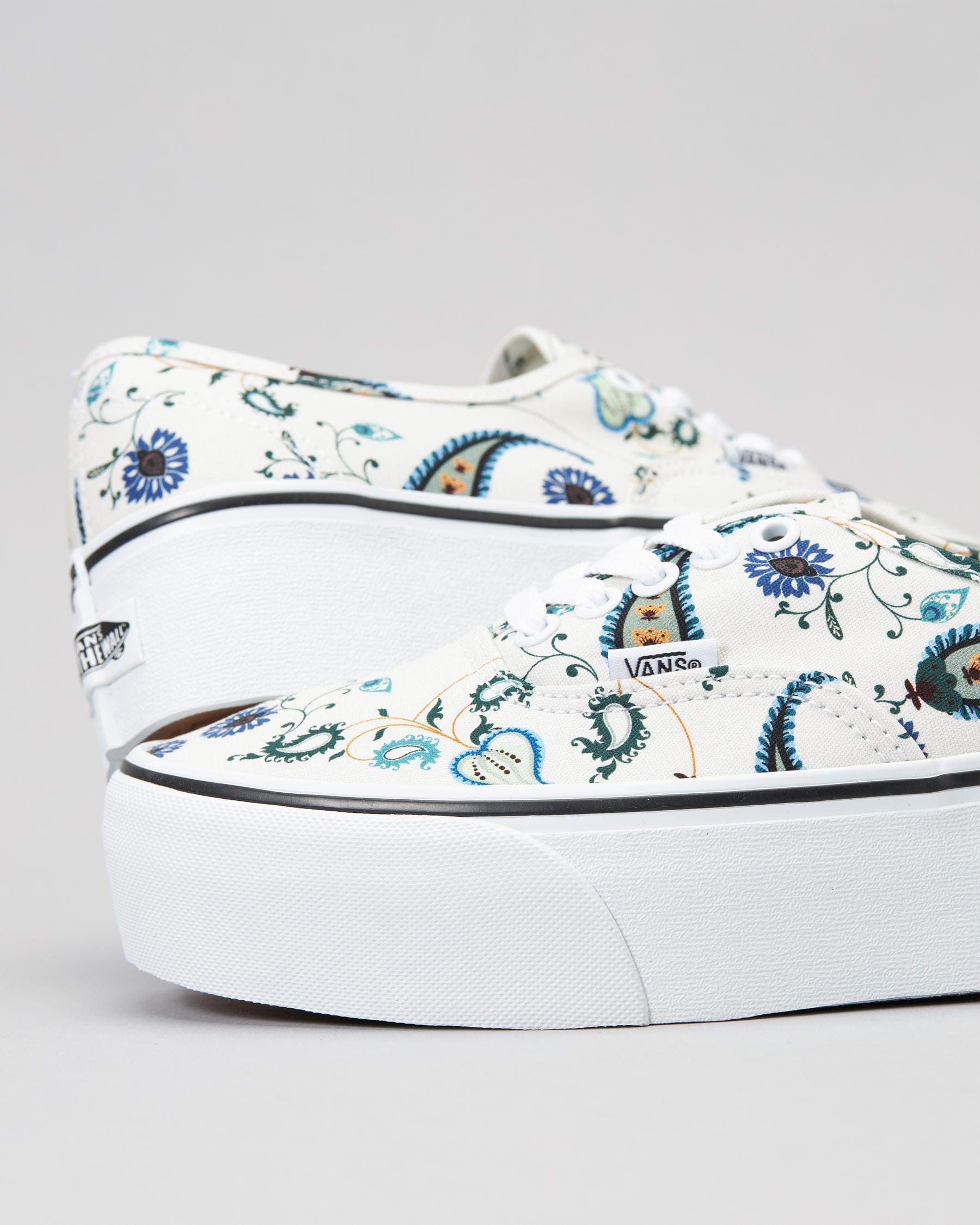 Vans Womens Authentic Stackform Shoes In Paisley Bloom Black/multi ...