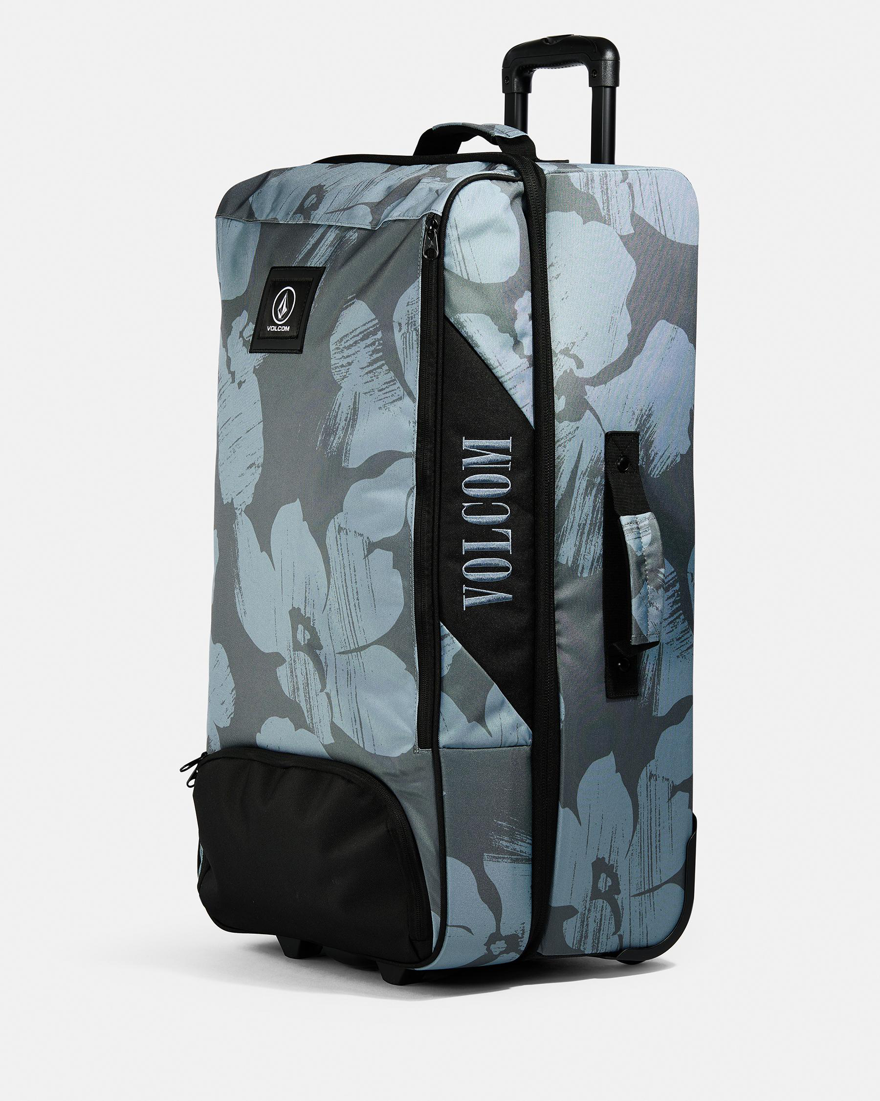 Shop Volcom Patch Attack Large Wheeled Travel Bag In Blue - Fast