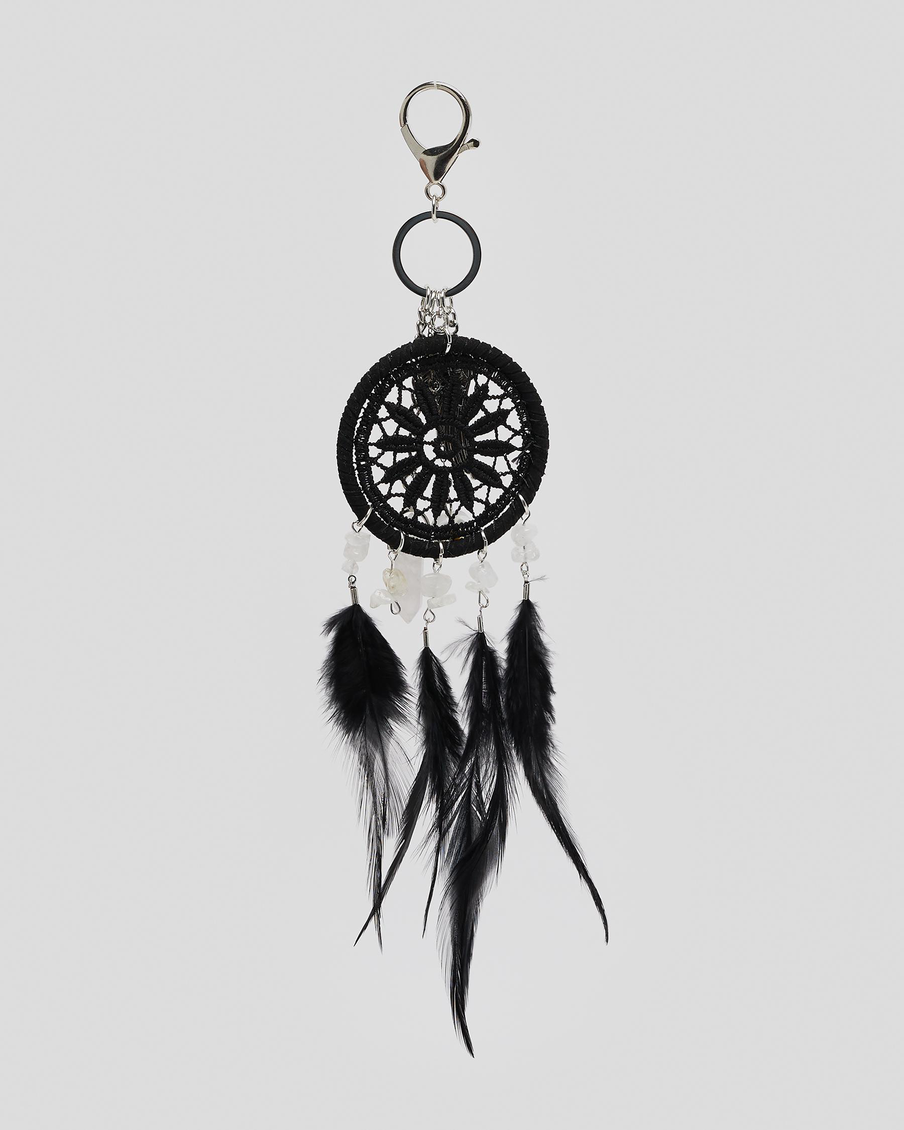 Shop Karyn In LA Earth Angel Small Bag Charm In Black/shiny Silver
