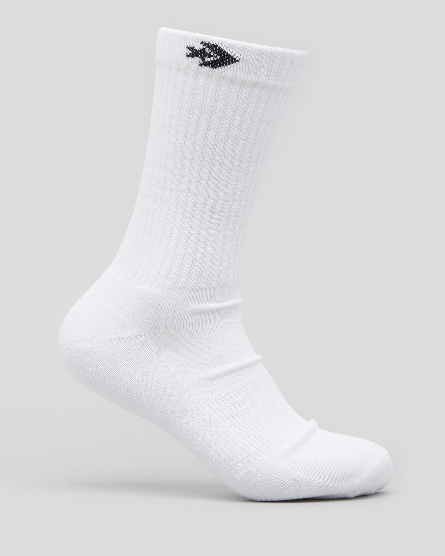 Shop Converse Crew Socks 3 Pack In White Fast Shipping & Easy Returns