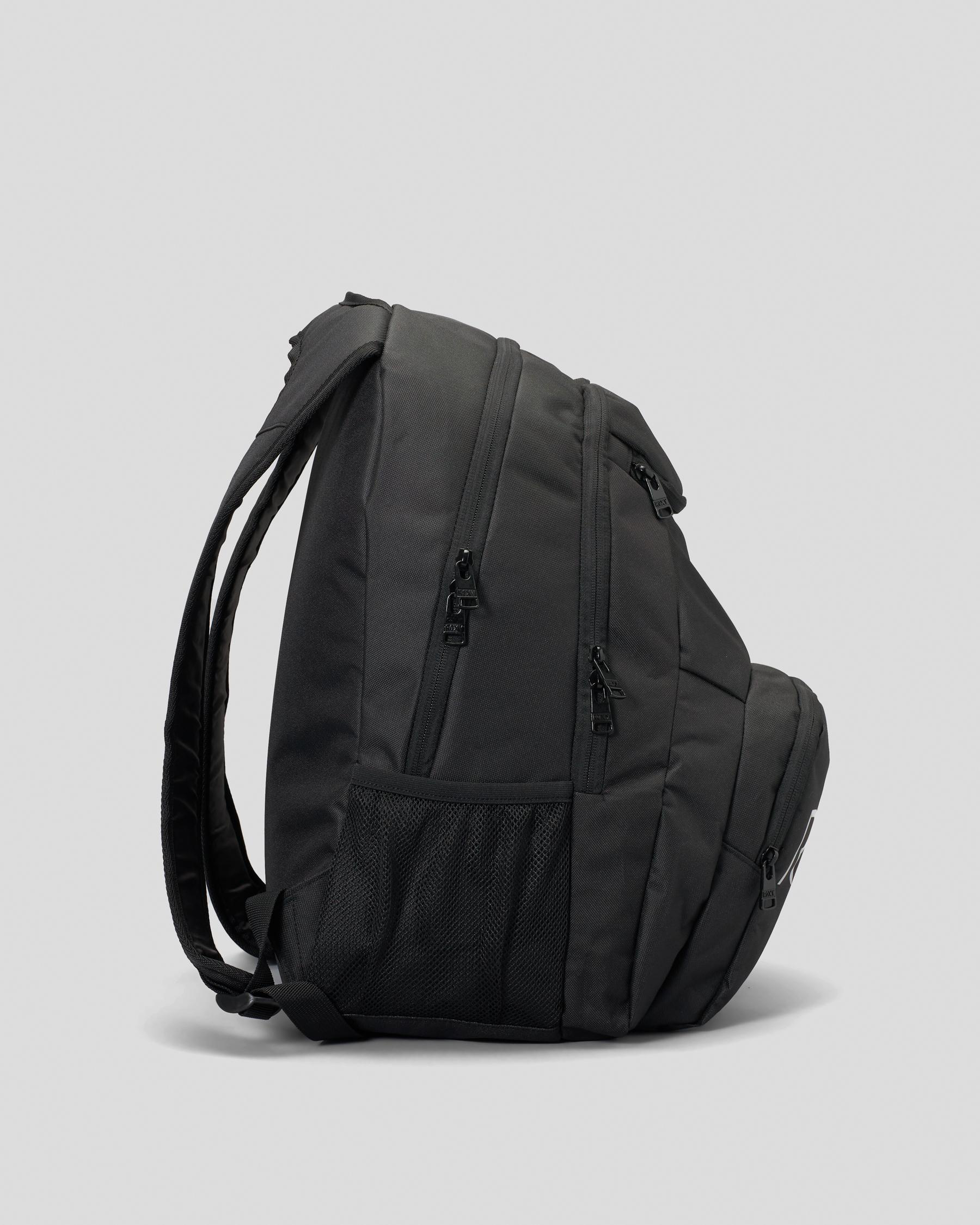 Shop Roxy Shadow Swell Solid Backpack In Anthracite - Fast Shipping ...