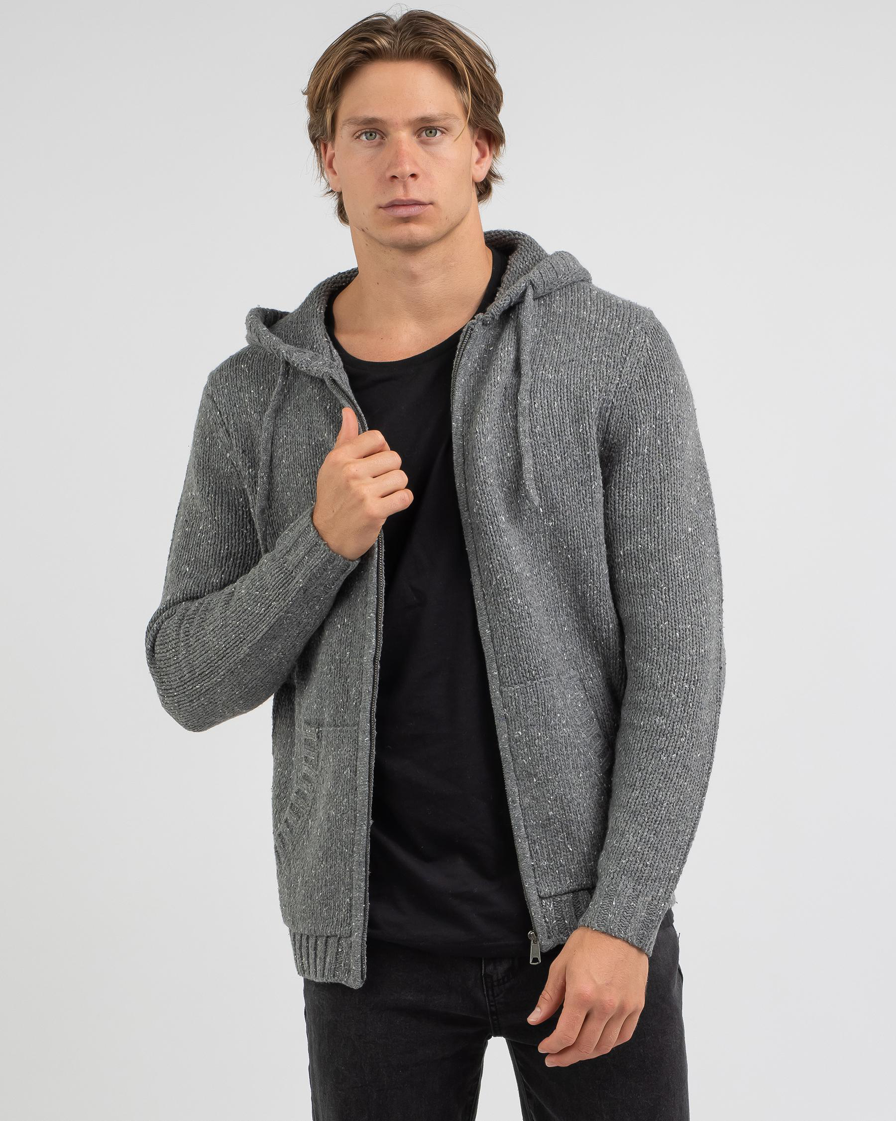 Rusty Magnuson Zip Thru Knit Hoodie In Graphite - Fast Shipping & Easy ...