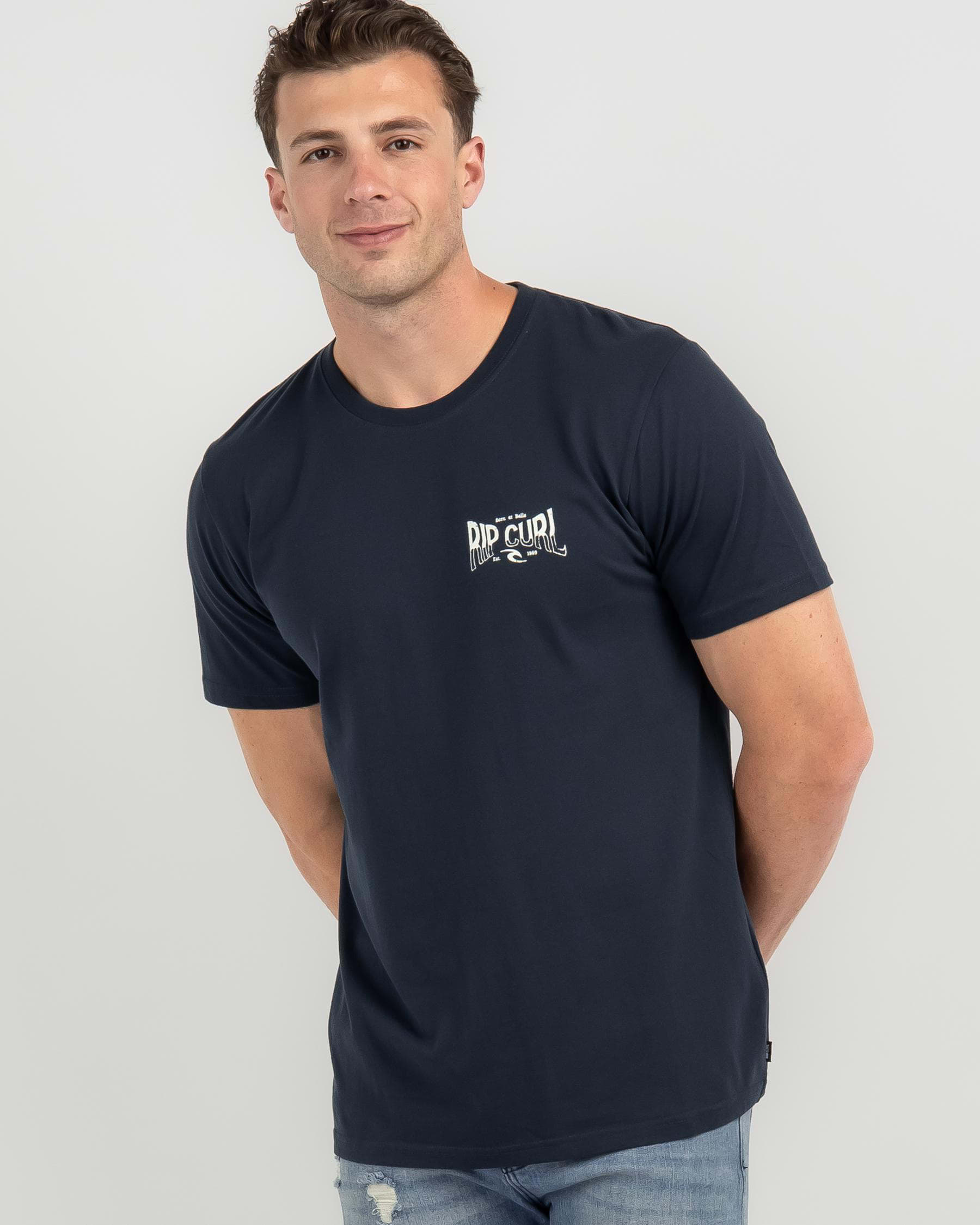 Shop Rip Curl Affinity T-Shirt In Dark Navy - Fast Shipping & Easy ...