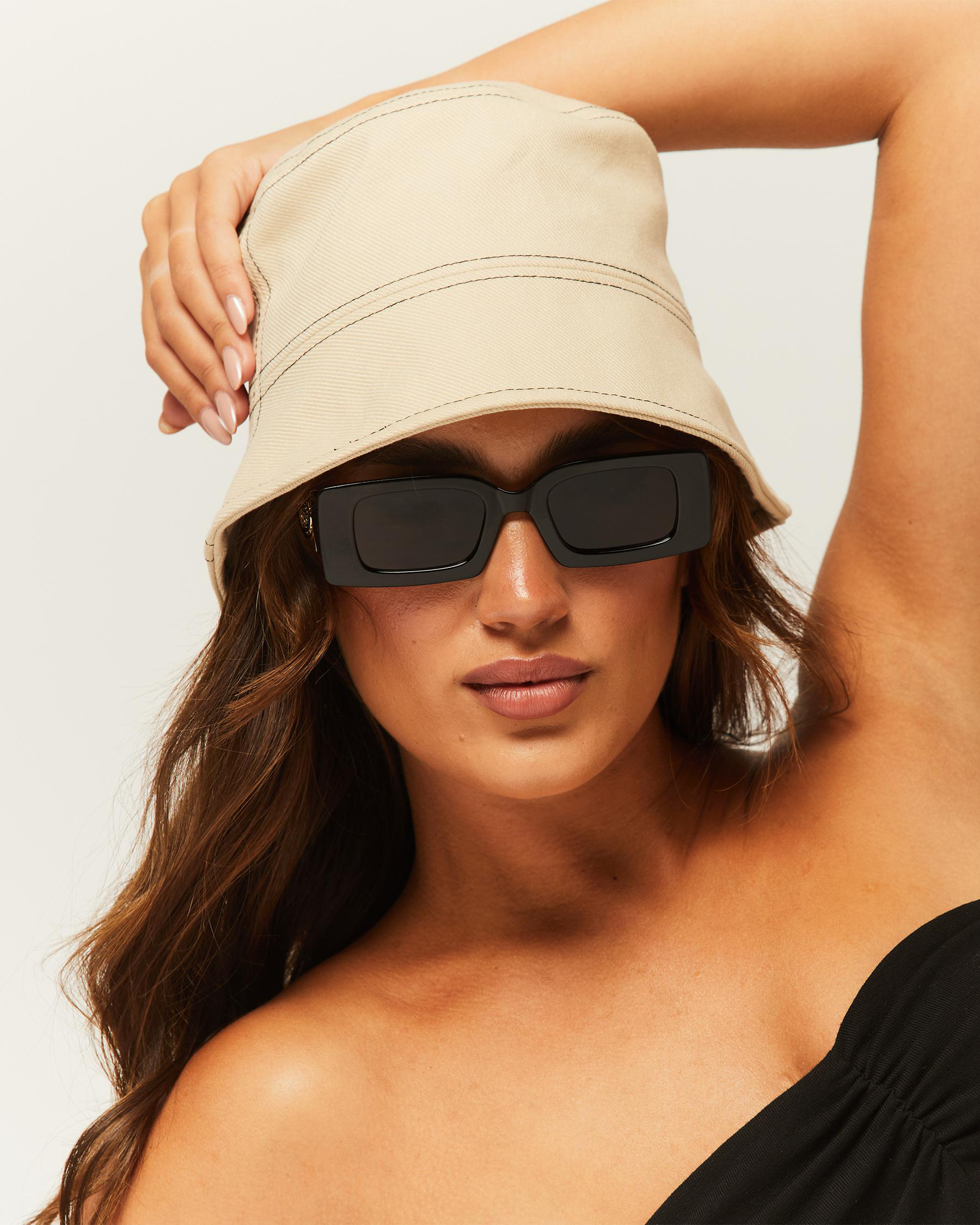 Ava And Ever Lilo Bucket Hat In Beige Denim Fast Shipping & Easy