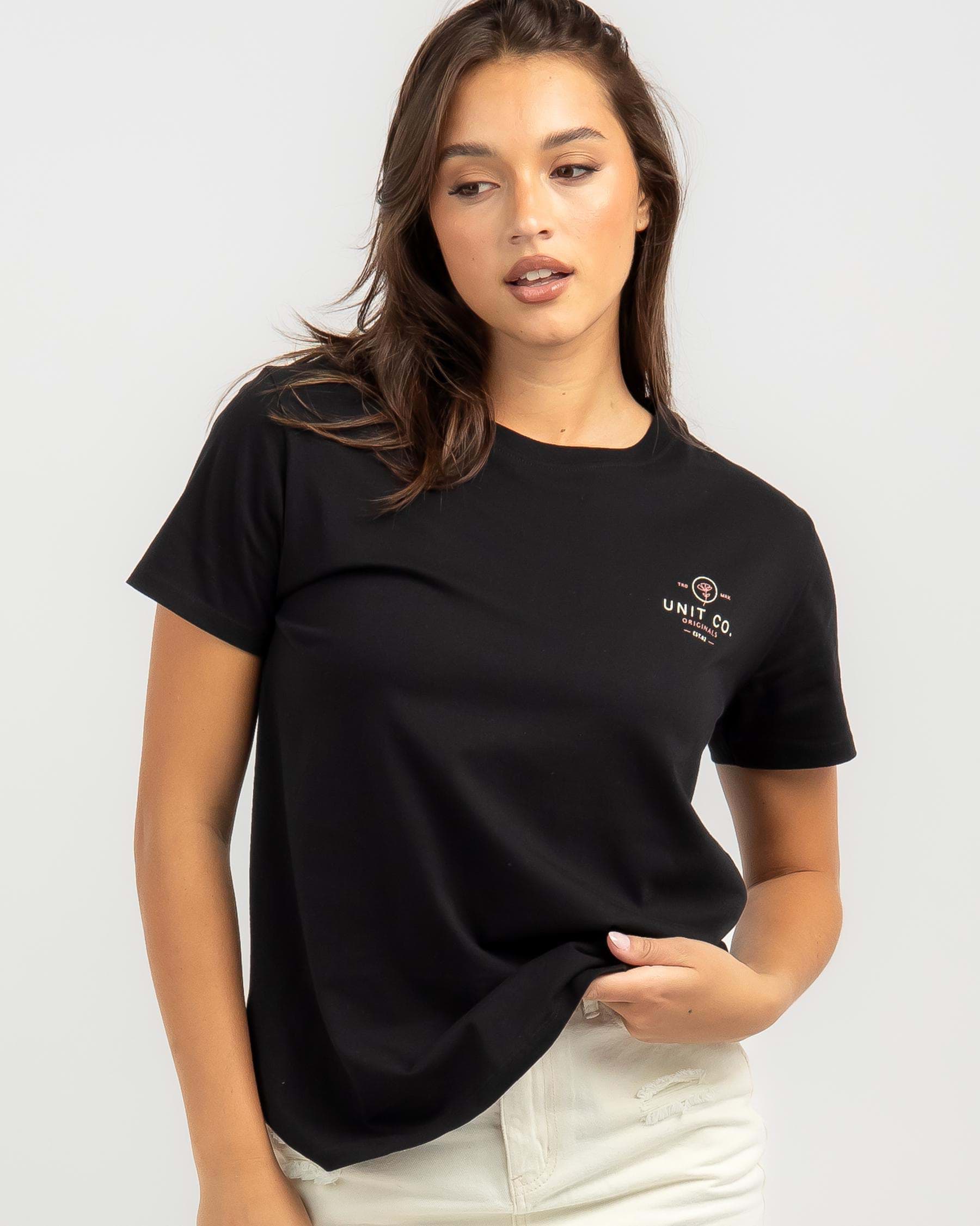 Unit Womens Rose T-Shirt In Black - FREE* Shipping & Easy Returns ...