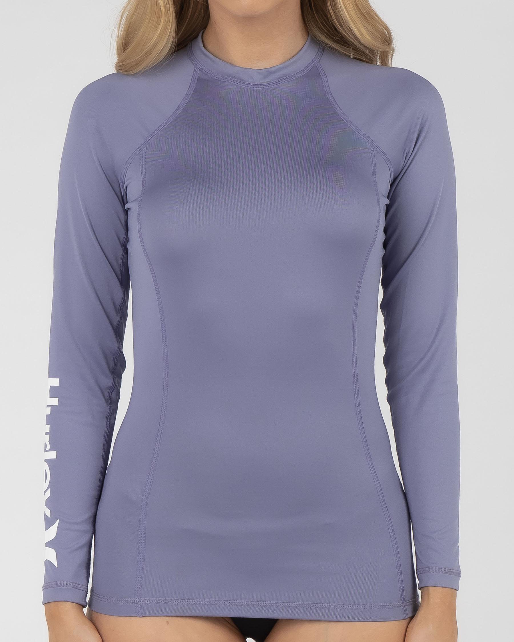 Shop Hurley One & Only Long Sleeve Rash Vest In 401 Fast Shipping