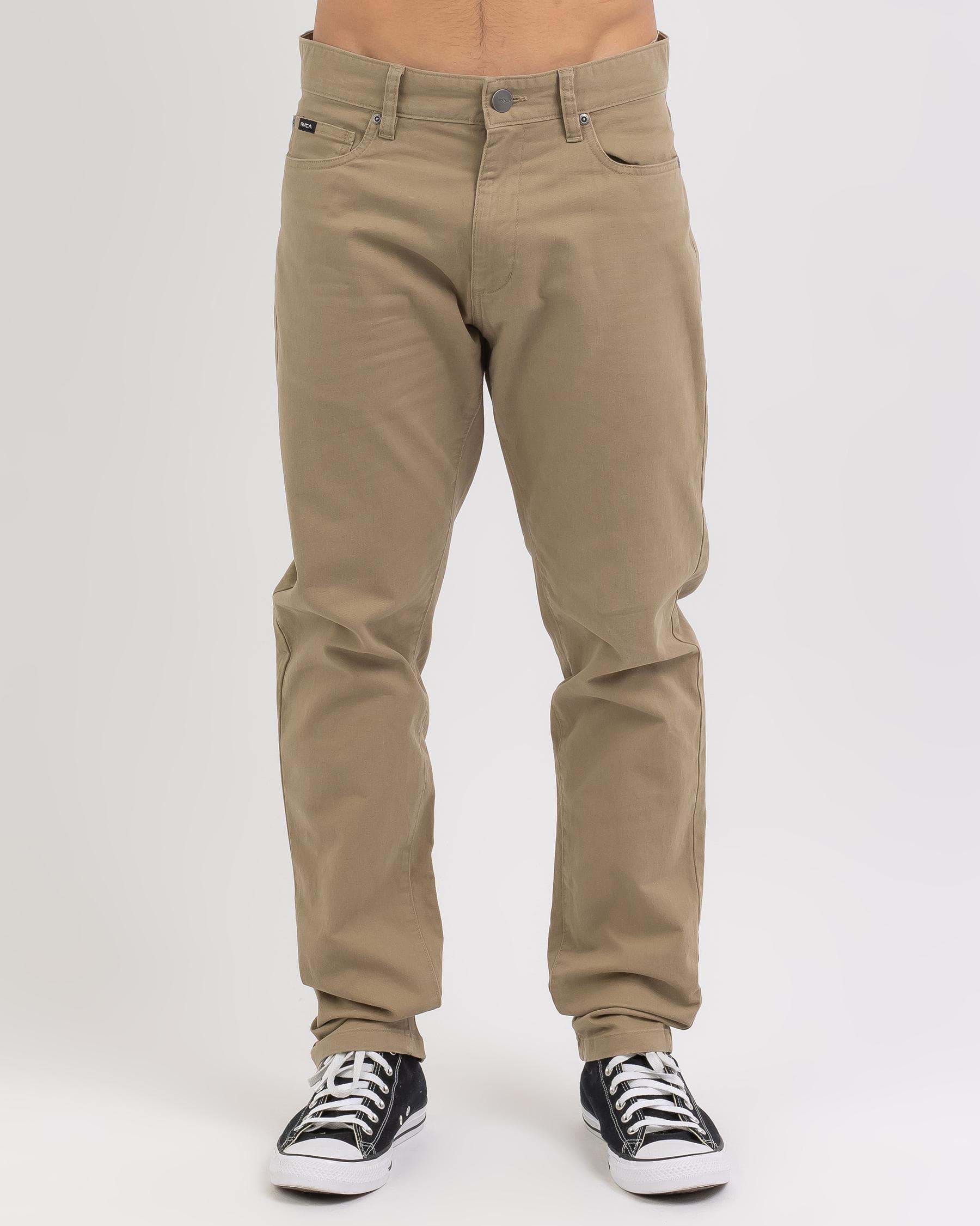 RVCA Daggers Twill Pants In Wood - Fast Shipping & Easy Returns - City ...