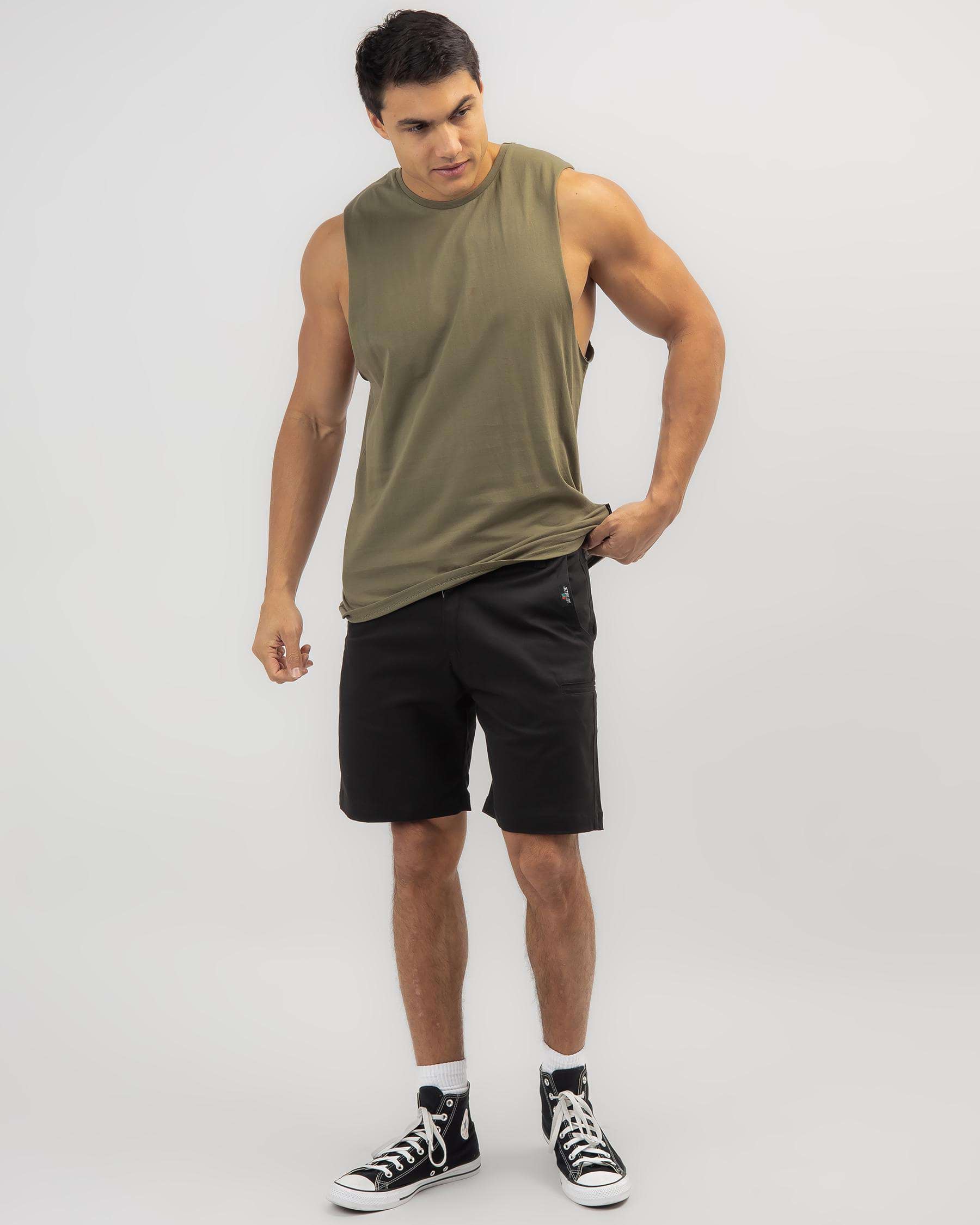 Jetpilot 5 Days Chino Shorts In Black - Fast Shipping & Easy Returns ...
