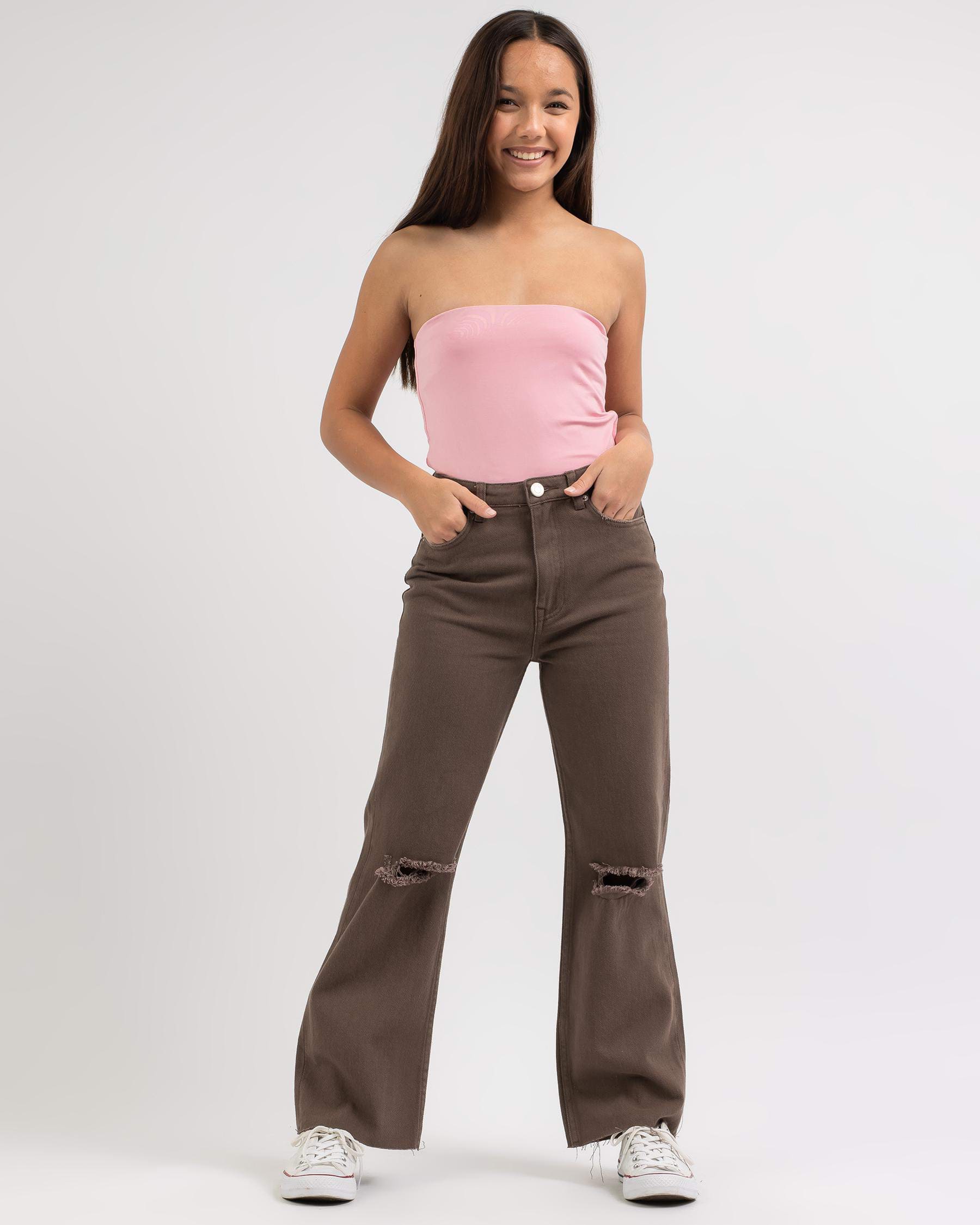 Shop Used Girls' Shannon Jeans In Chocolate - Fast Shipping & Easy ...