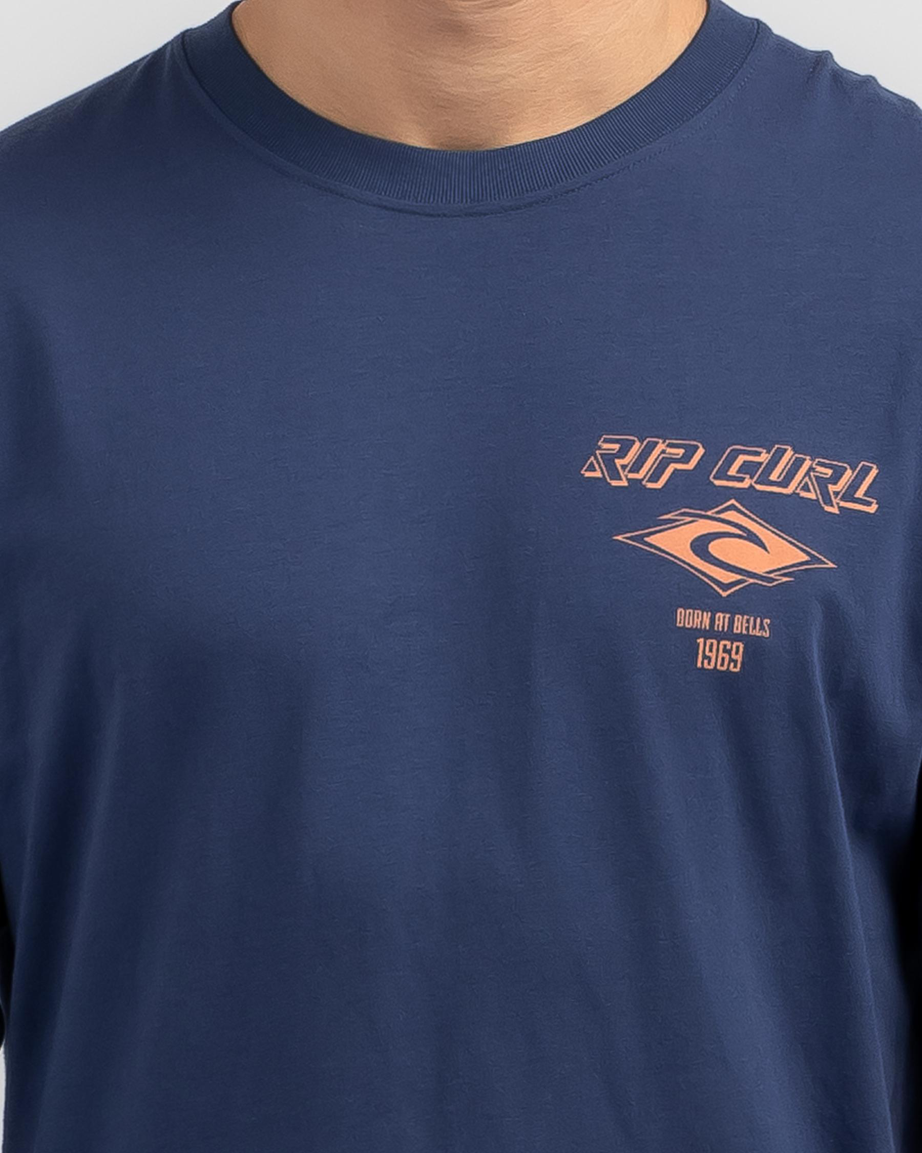 Fade The Rip Shop Rip Curl Fade Out Icon Long Sleeve T-Shirt In Washed Navy - Fast ...