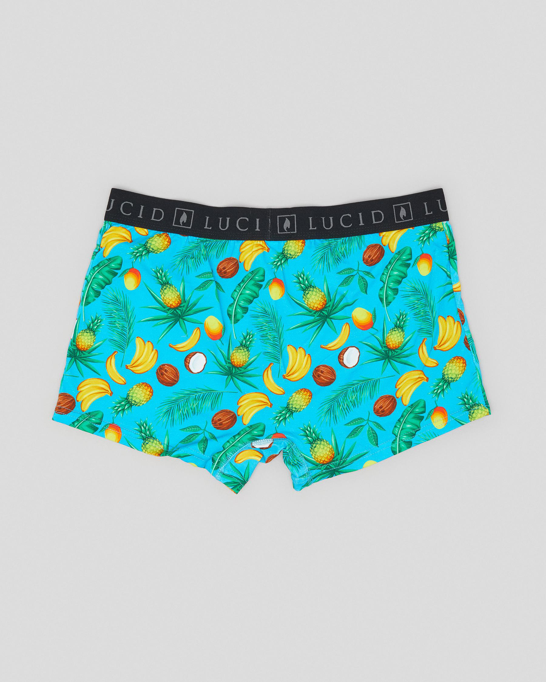 Shop Lucid Tropical Zone Boxer Shorts In Cyan Fast Shipping & Easy