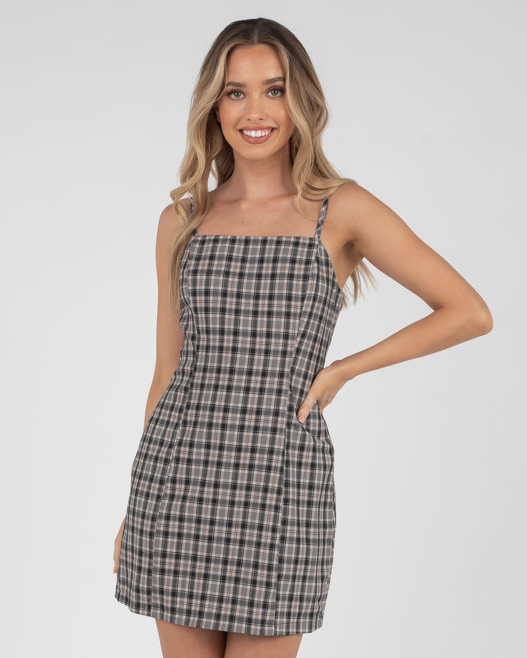 Mooloola Torrens Dress In Black/pink Check - Fast Shipping & Easy ...