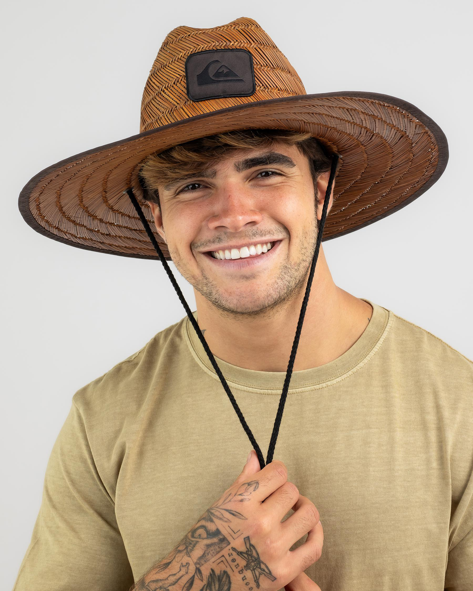 Quiksilver Dredged Straw Hat In Dark Brown Fast Shipping & Easy