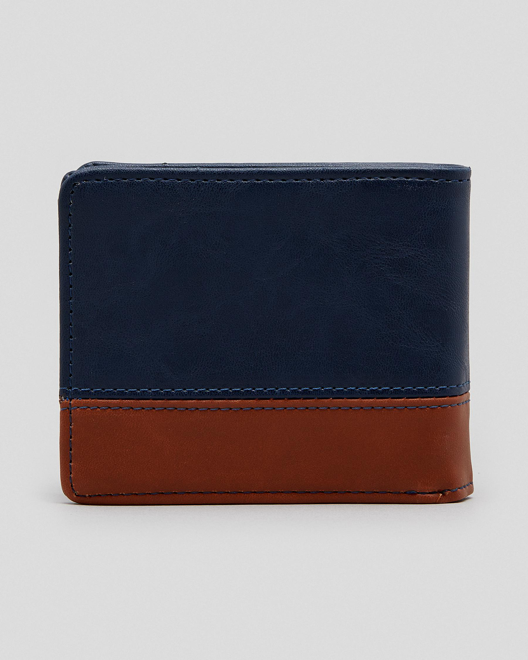 Shop Billabong Dimension Wallet In Navy Tan Fast Shipping & Easy