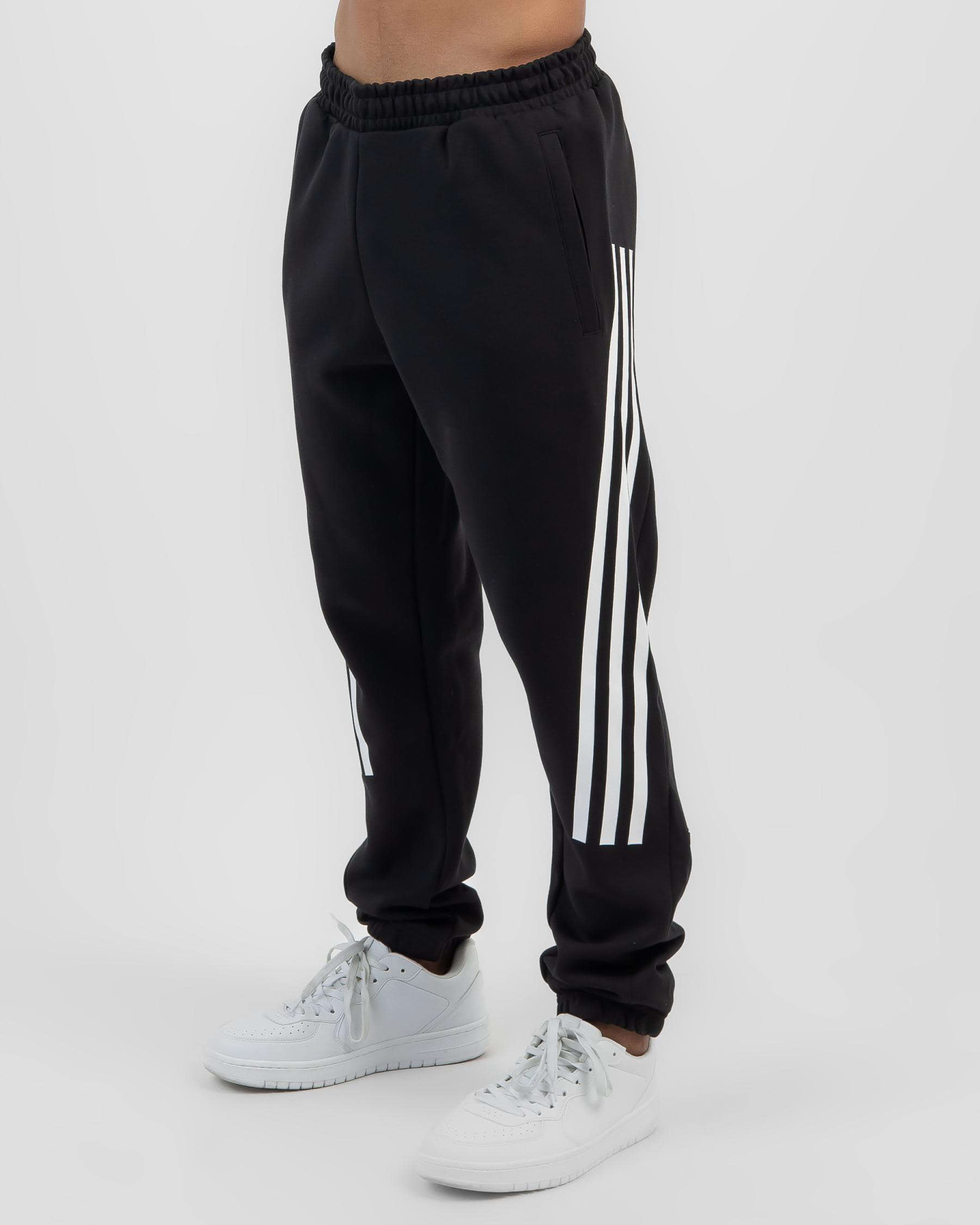 Adidas Future Icons 3 Stripe Track Pants In Black/white - Fast Shipping ...