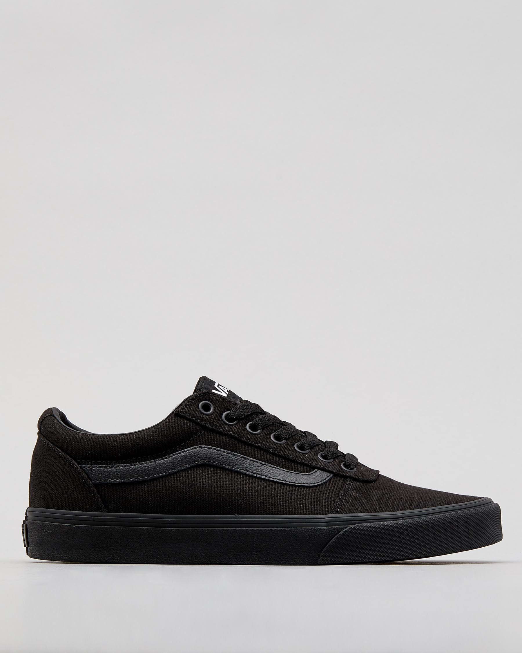 Shop Vans Ward Shoes In (Canvas) Black/black - Fast Shipping & Easy ...