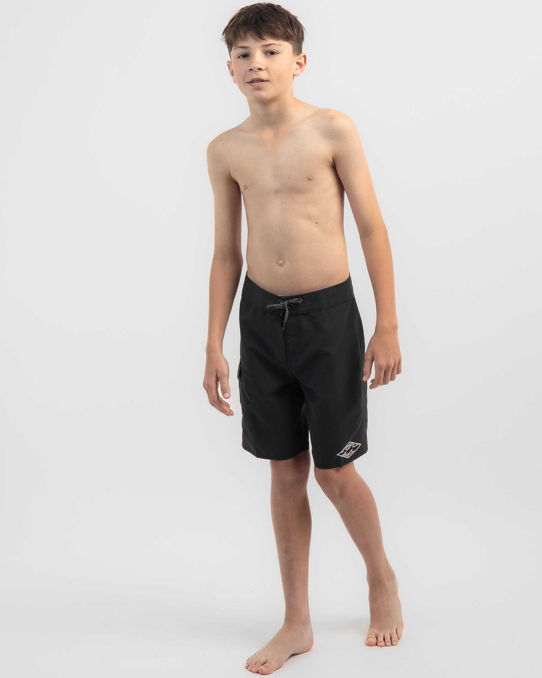 Shop Billabong Boys' Riot Pro Board Shorts In Black Fast Shipping