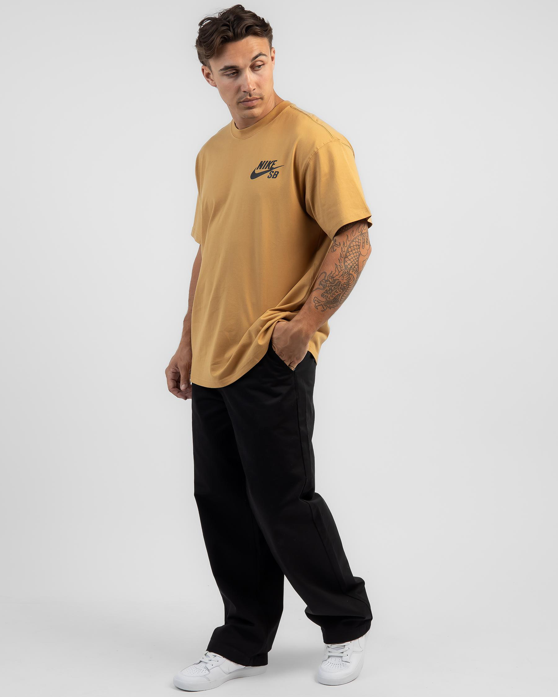 Shop Nike M NK SB Logo T-Shirt In Elemental Gold - Fast Shipping & Easy ...