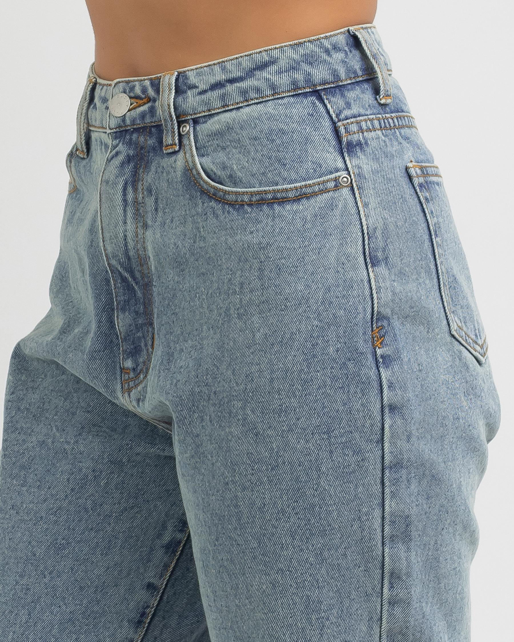 Shop Rusty High Waisted Baggy Jeans In Thread Blue - Fast Shipping ...