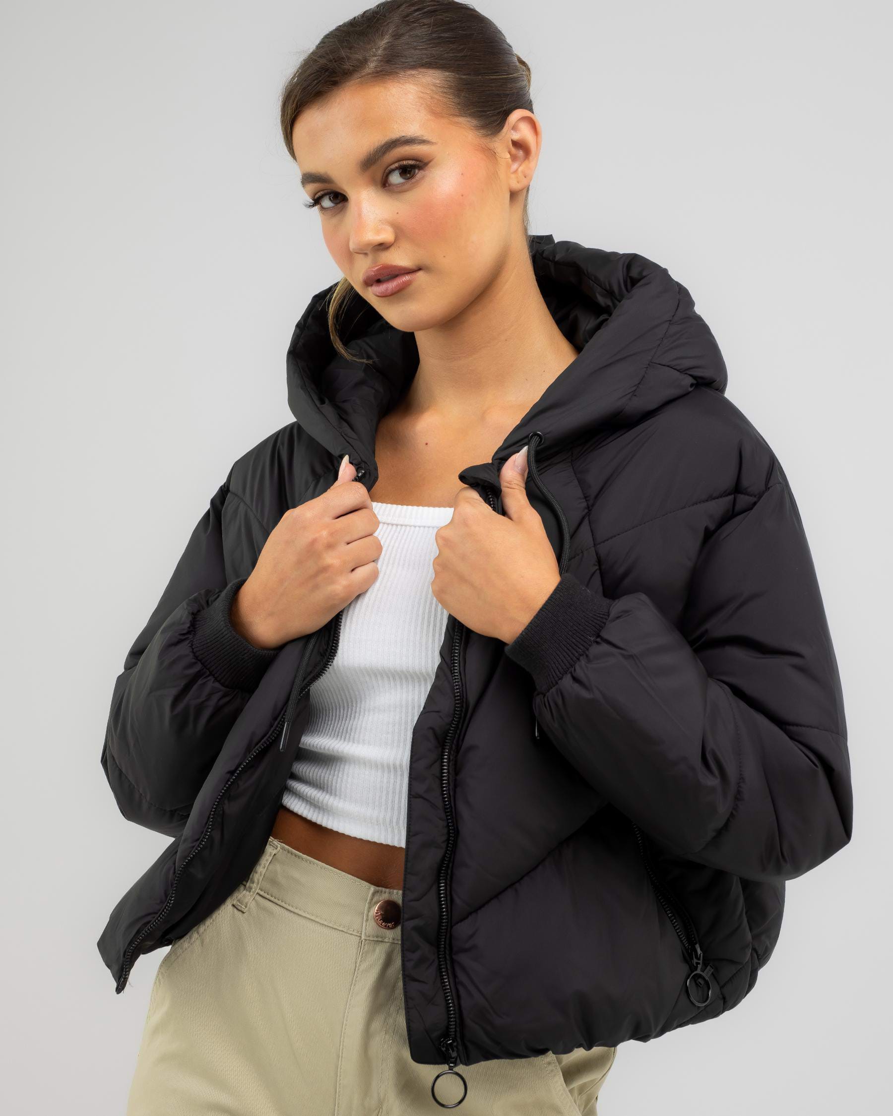 Ava And Ever Fate Puffer Jacket In Black - Fast Shipping & Easy Returns ...
