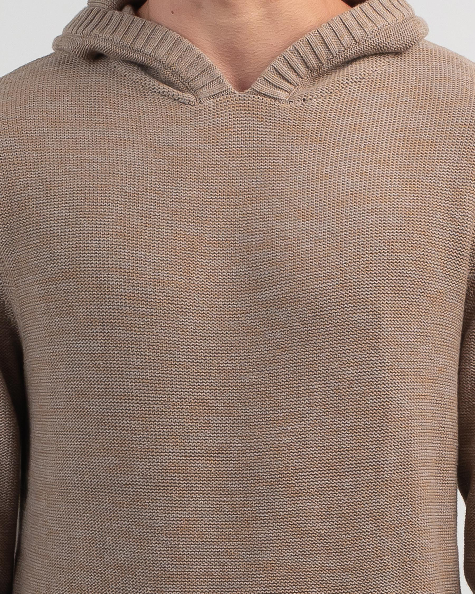 Shop Rusty Skyliner Knit Hoodie In Vintage Khaki - Fast Shipping & Easy ...