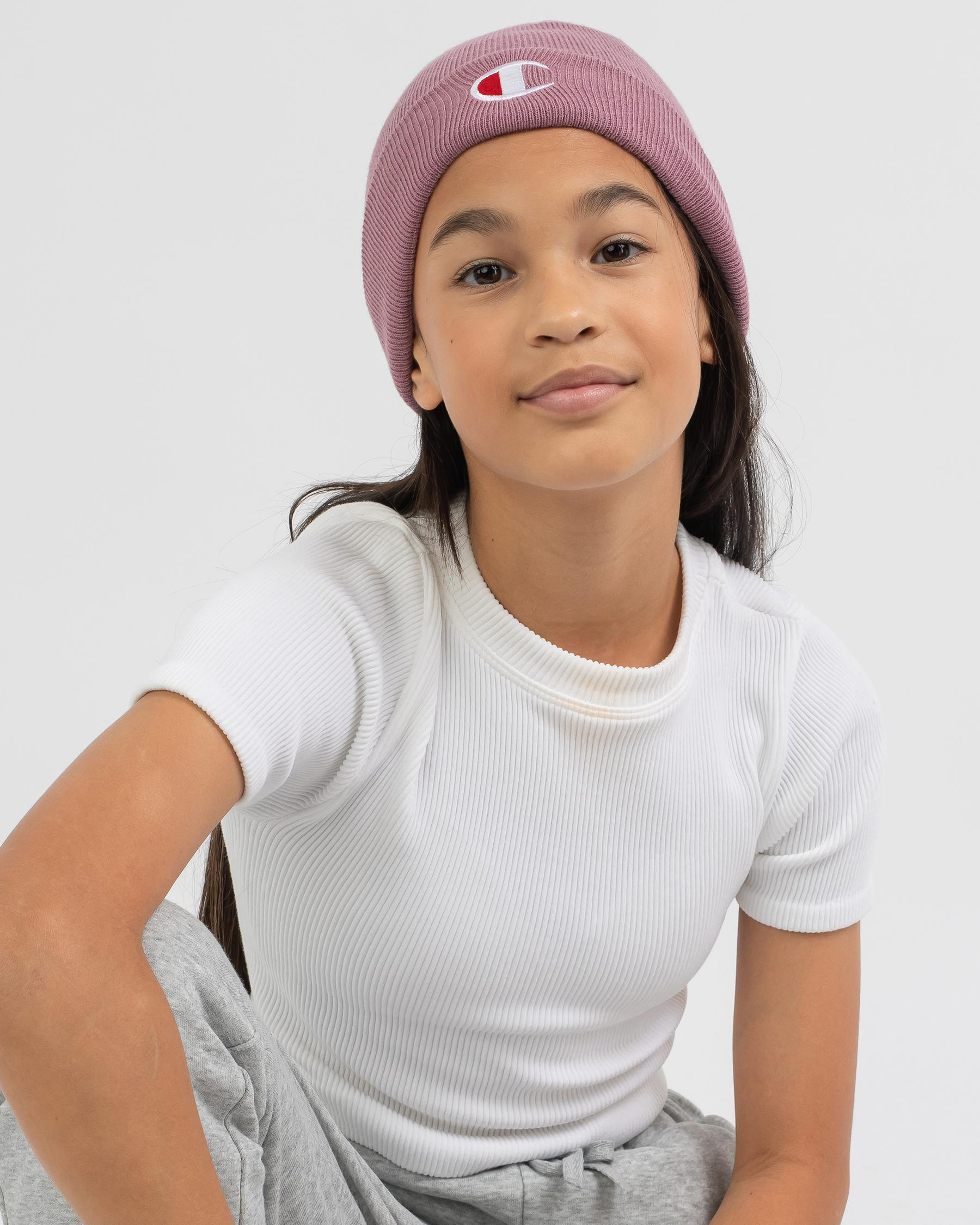 Champion Girls' C Logo Beanie In Windflower FREE* Shipping
