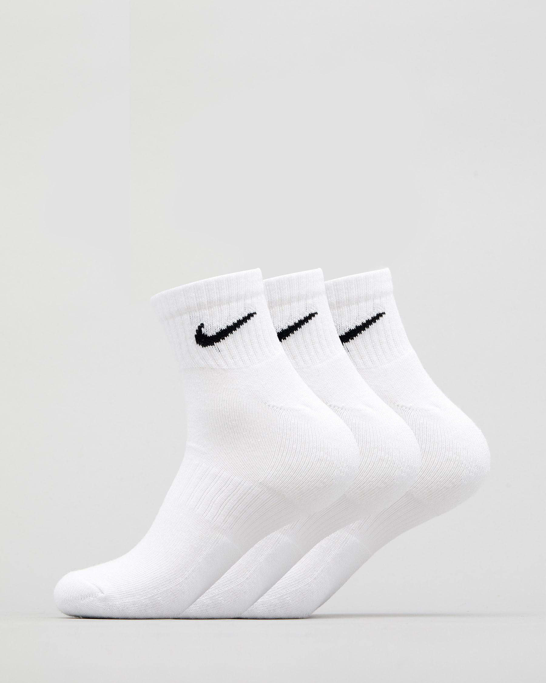 Shop Nike Womens Everyday Cushion Ankle Sock Pack In White - Fast ...