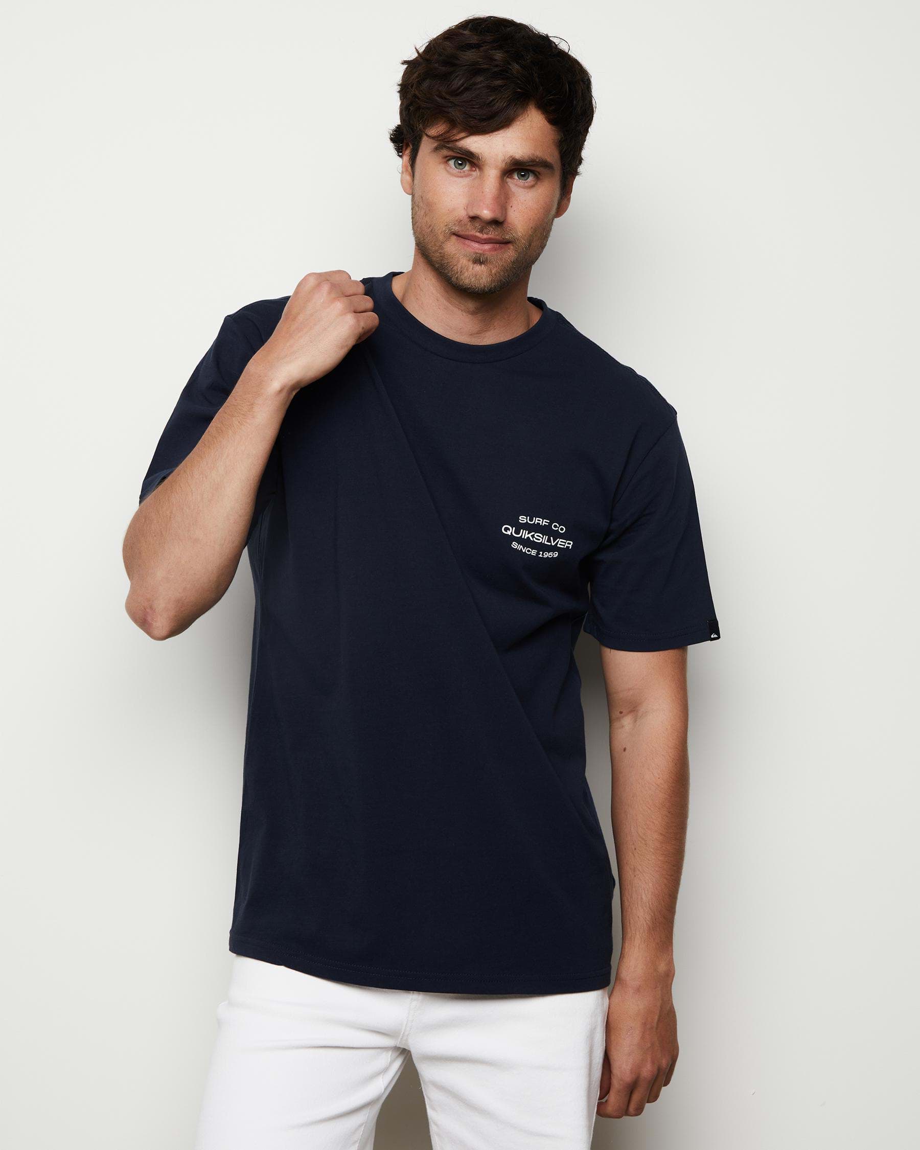 Shop Quiksilver Surf Lockup T-Shirt In Navy Blazer - Fast Shipping ...