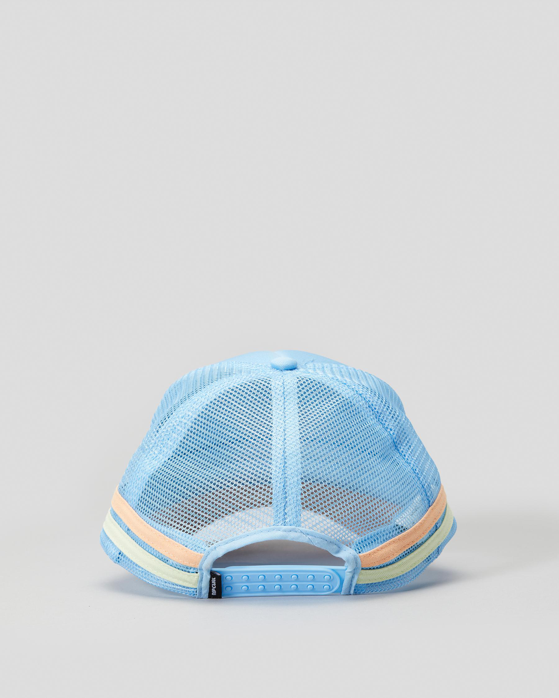 Shop Rip Curl Girls' Holiday Trucker Cap In Mid Blue Fast Shipping