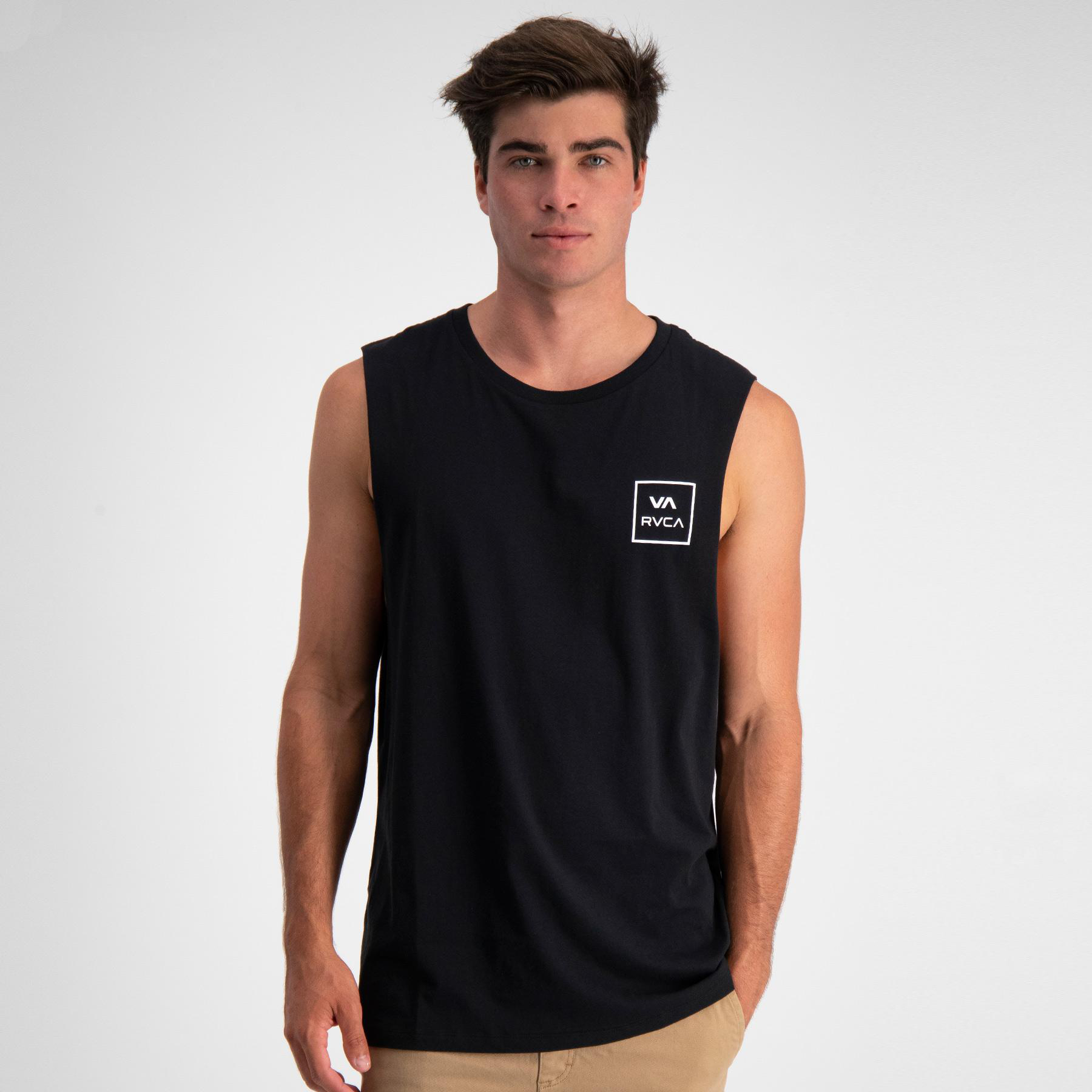 Shop RVCA Va All The Way Muscle Tank In Black Fast Shipping & Easy