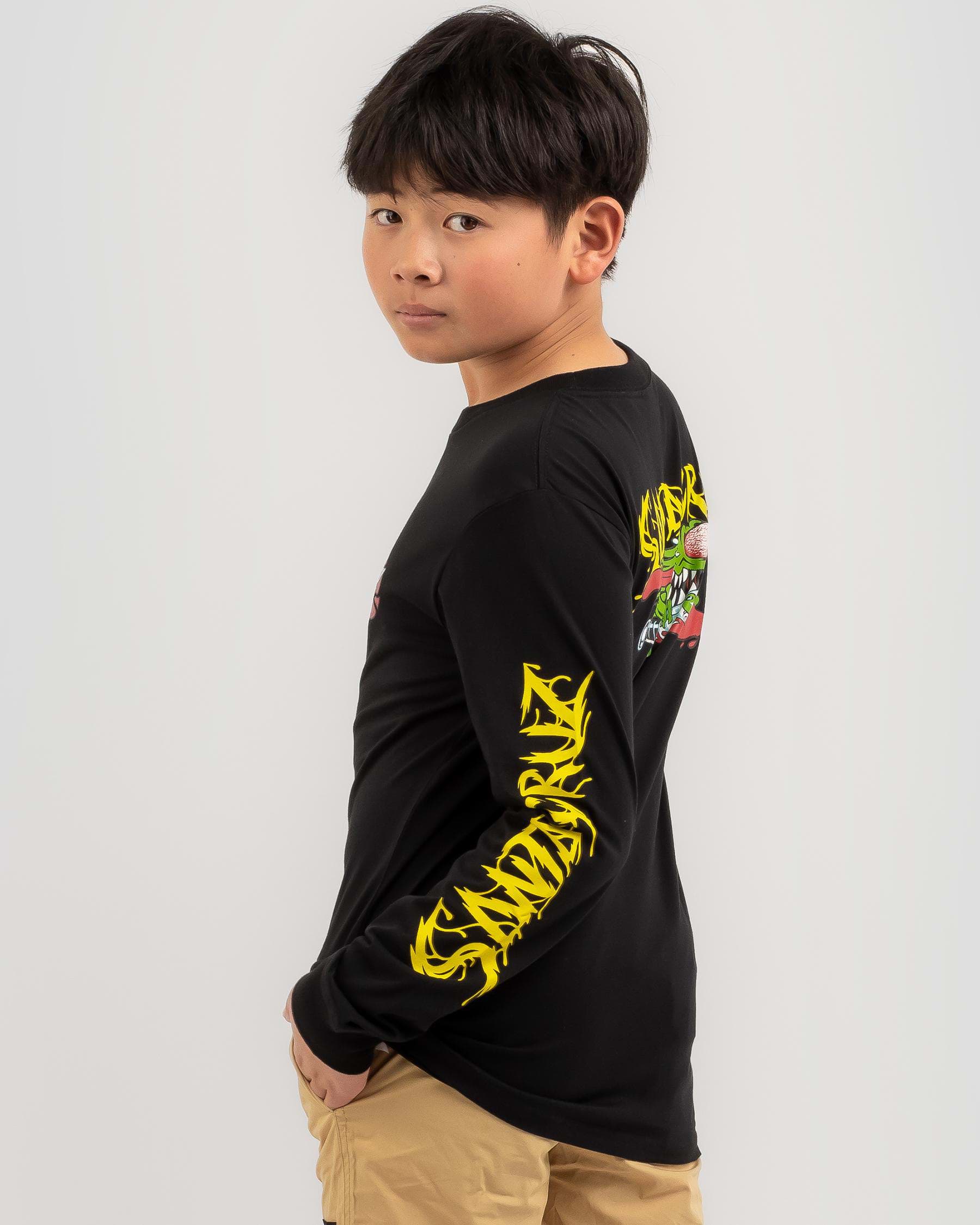 Santa Cruz Boys' Meek SC Slasher Long Sleeve T-Shirt In Black - Fast ...