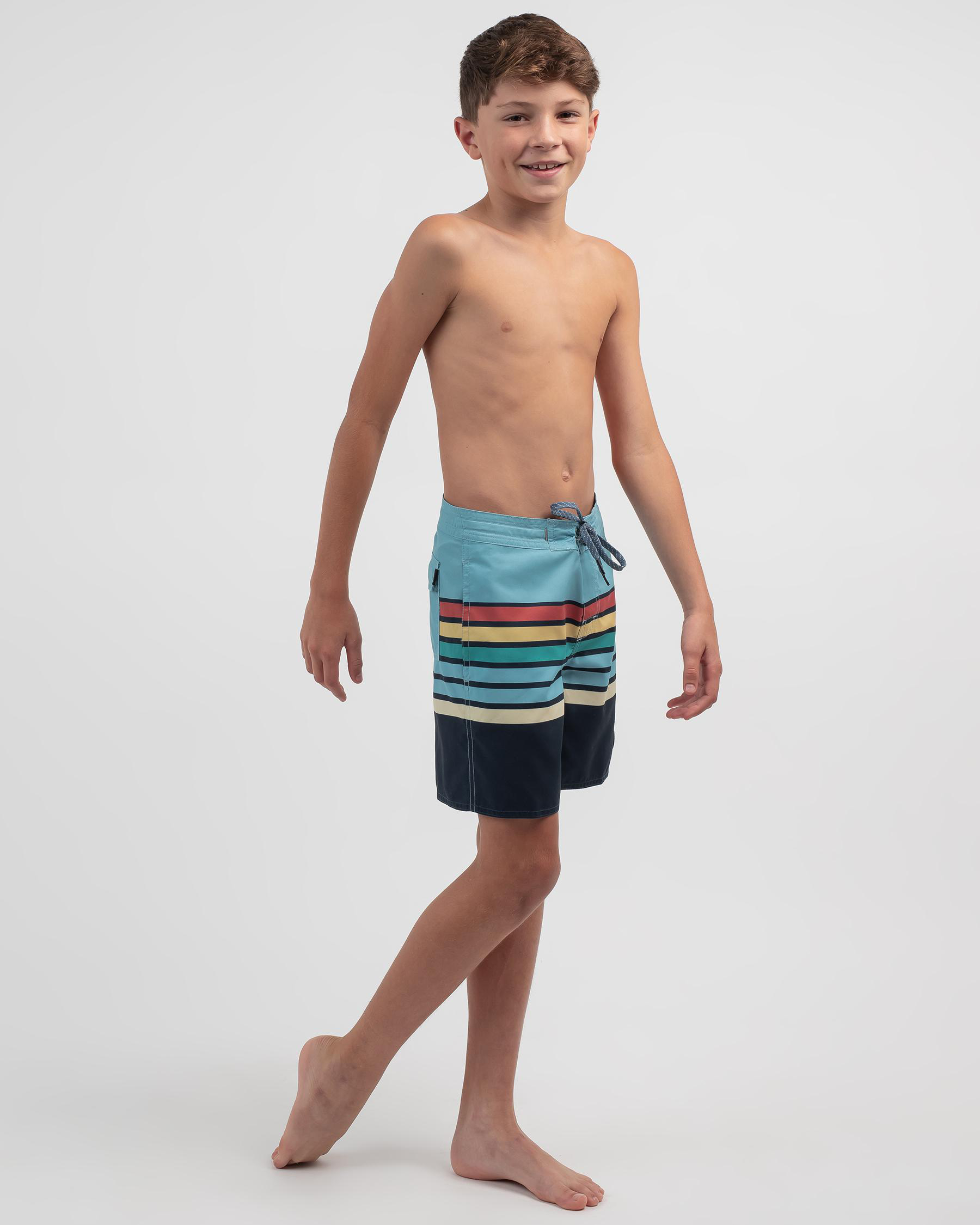 Shop Quiksilver Boys' Swell Vision Board Shorts In Insigna Blue Fast
