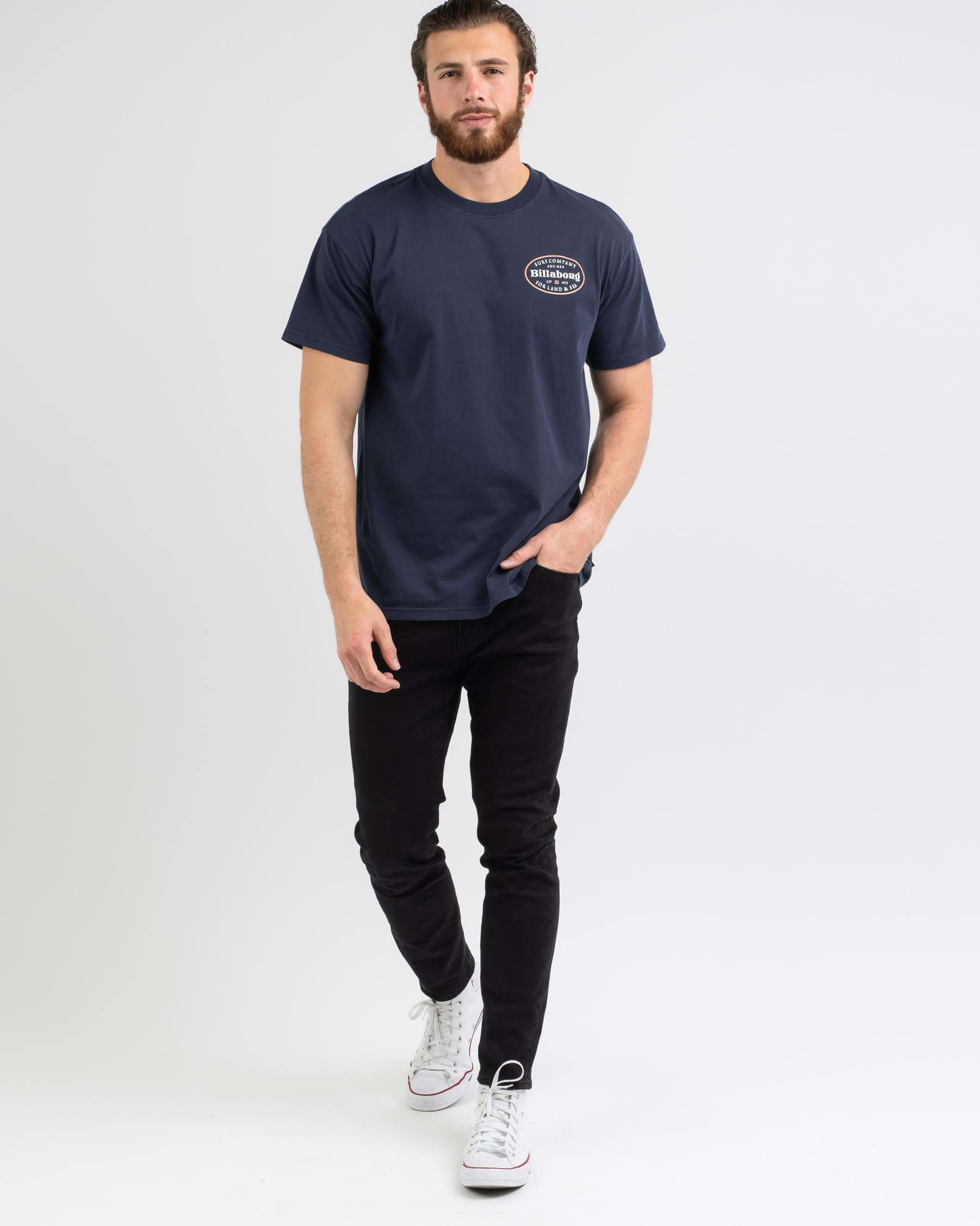 Billabong Land And Sea T-Shirt In Navy - Fast Shipping & Easy Returns ...