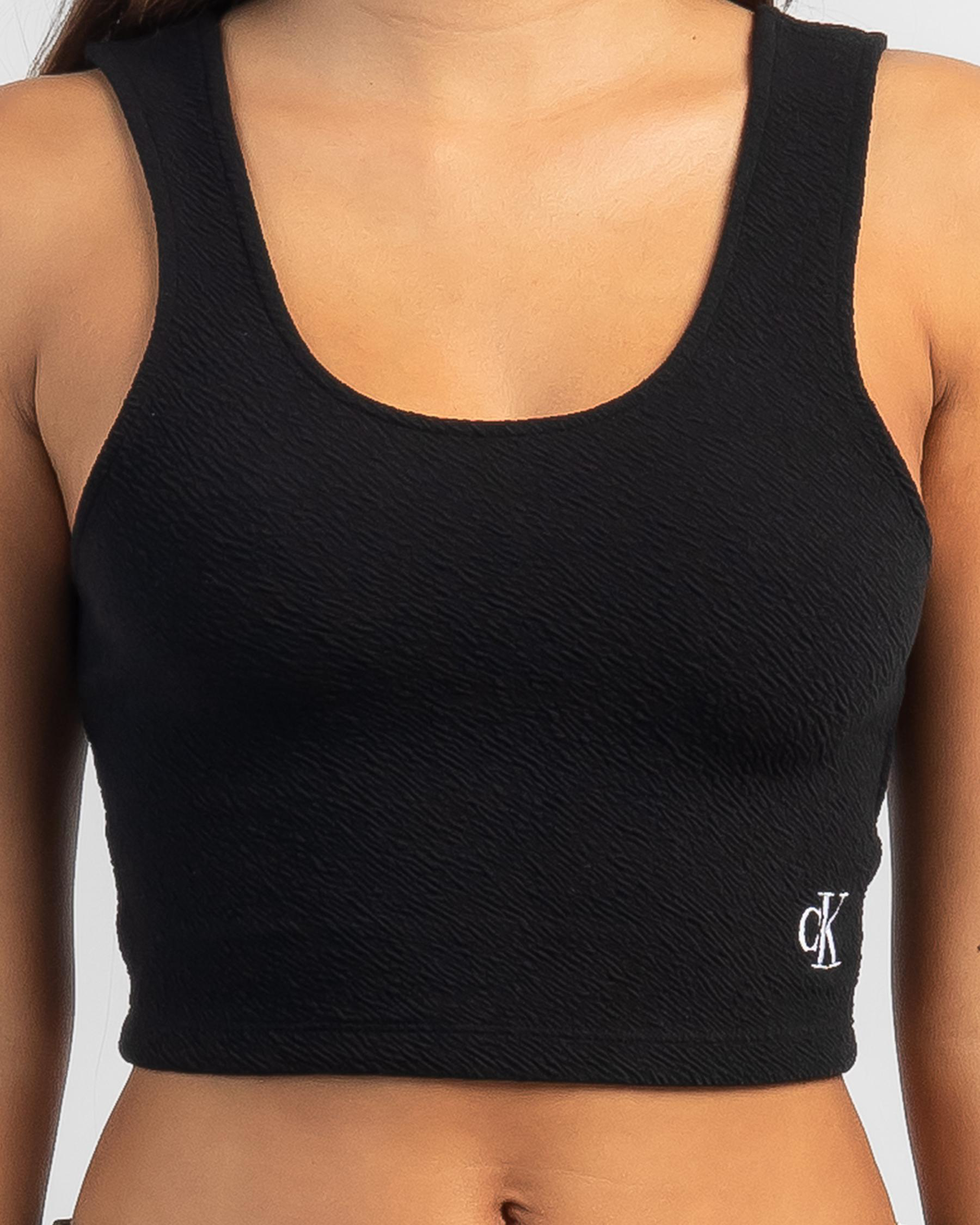 Slub Rib Shop Calvin Klein Slub Rib Tank Top In Ck Black - Fast Shipping & Easy ...