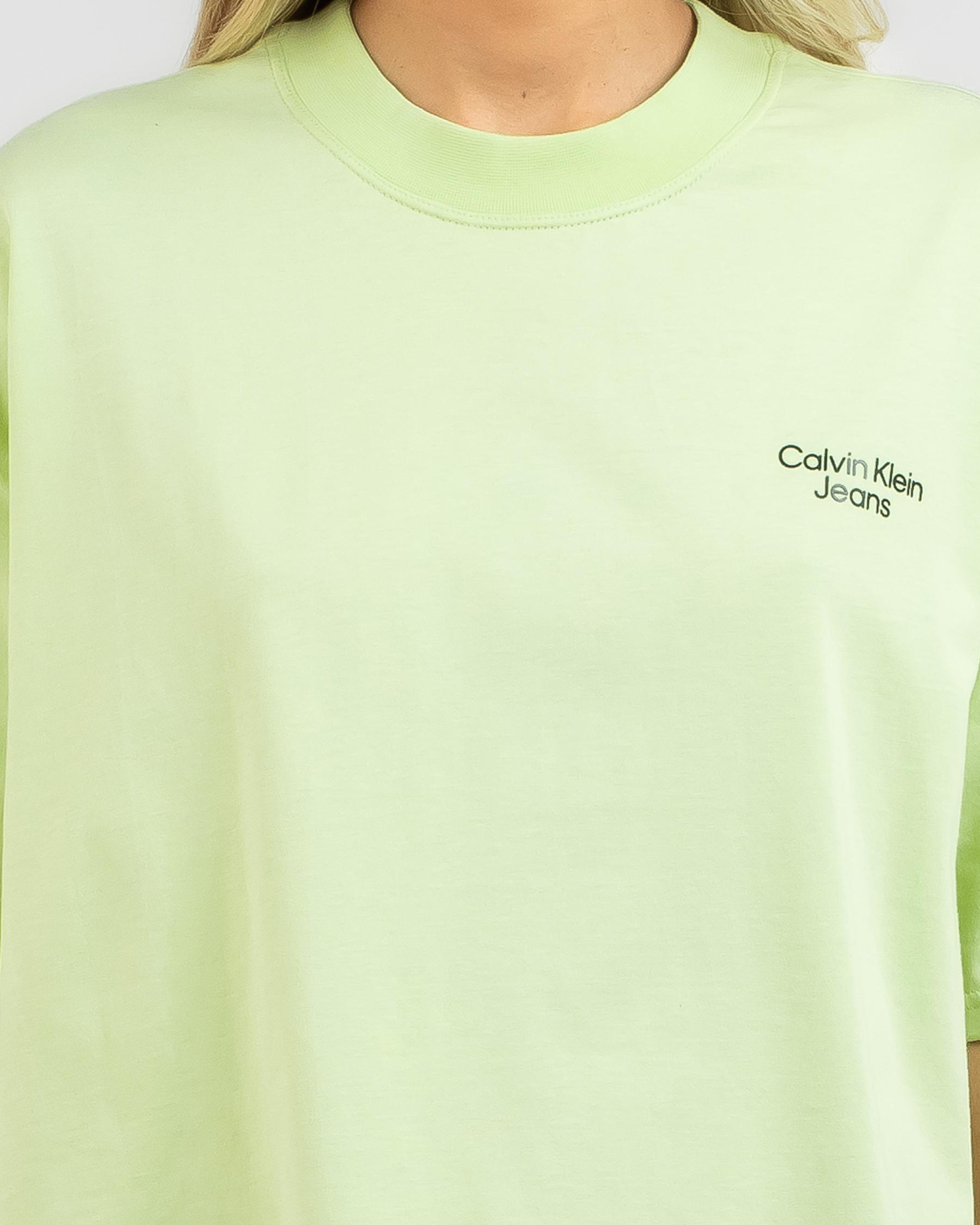 Shop Calvin Klein Oversized TShirt In Exotic Mint Fast Shipping