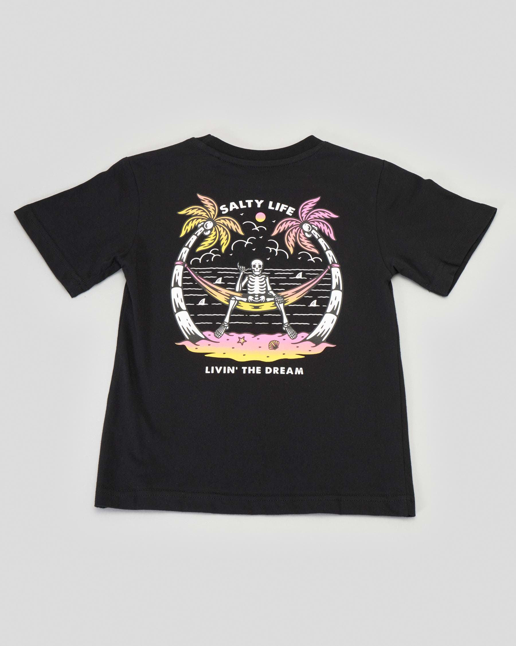Salty Life Toddlers' Livin The Dream T-shirt In Black - Fast Shipping ...