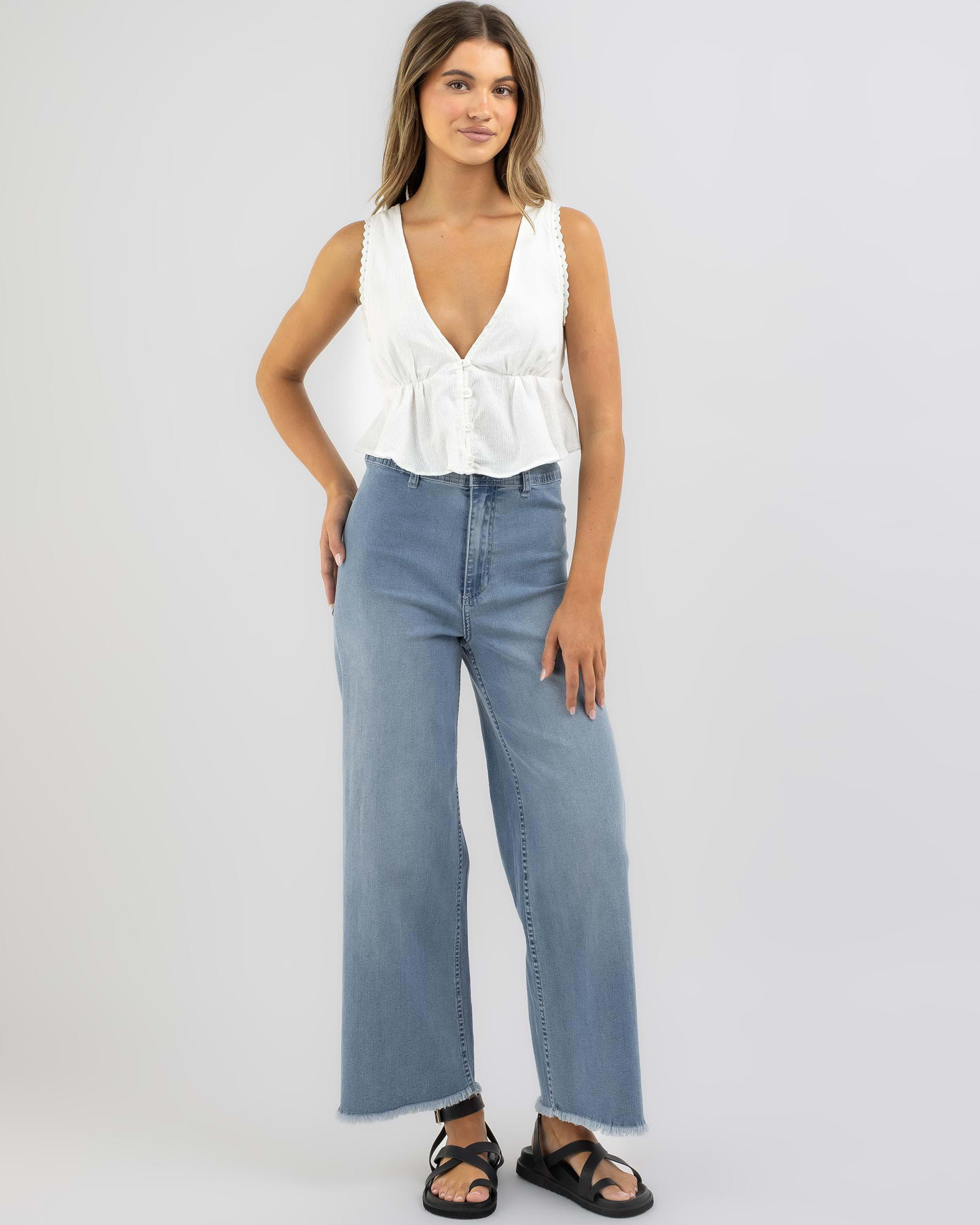 Rusty Coco Crop Top In White - Fast Shipping & Easy Returns - City ...